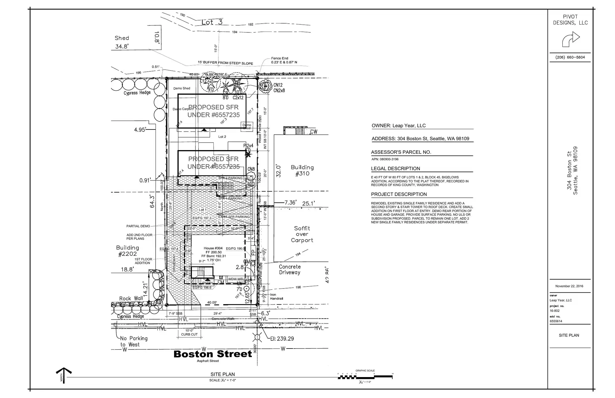 Site plan for 304 Boston St