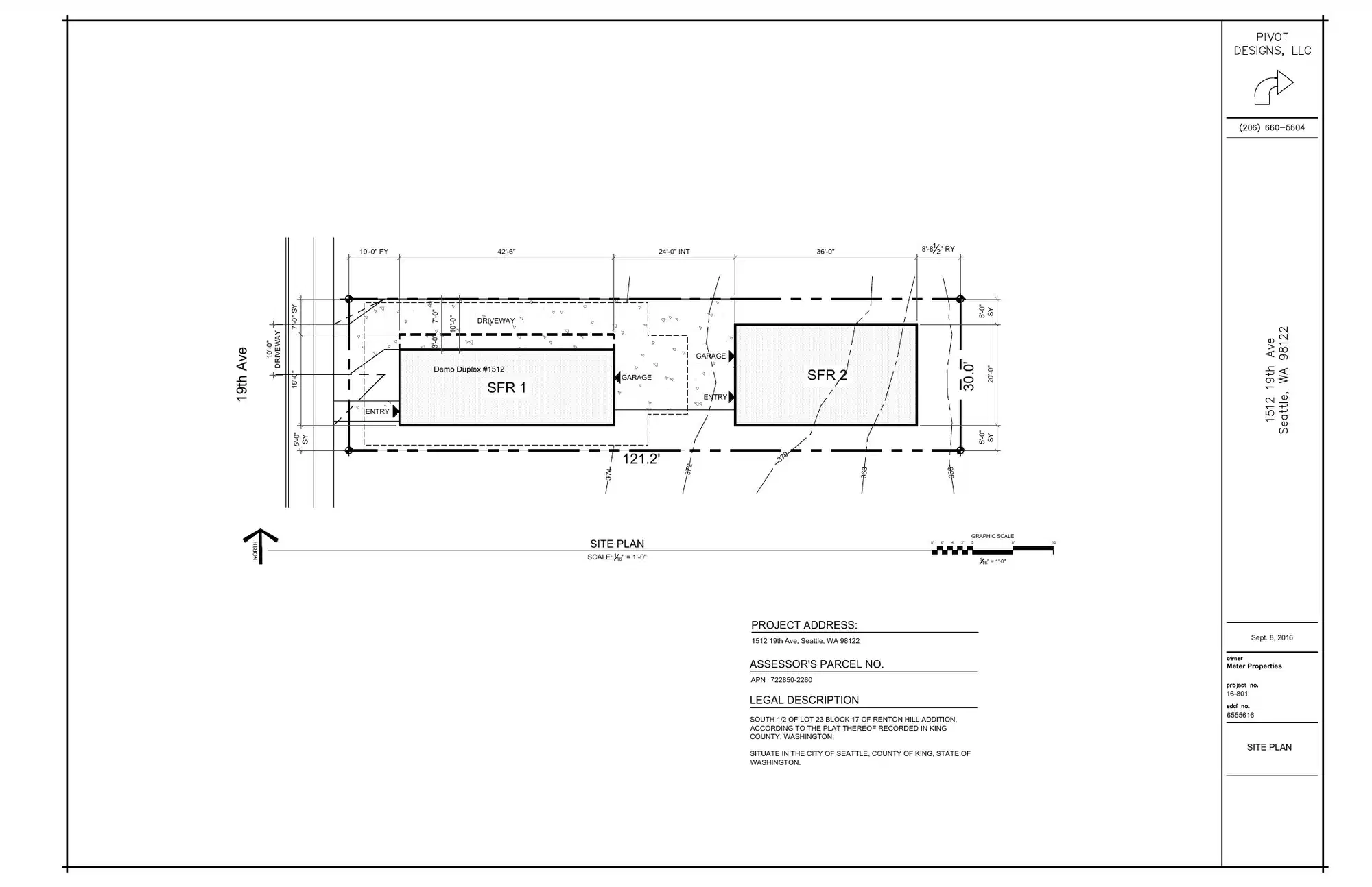 Site plan for 1512 A 19th Ave