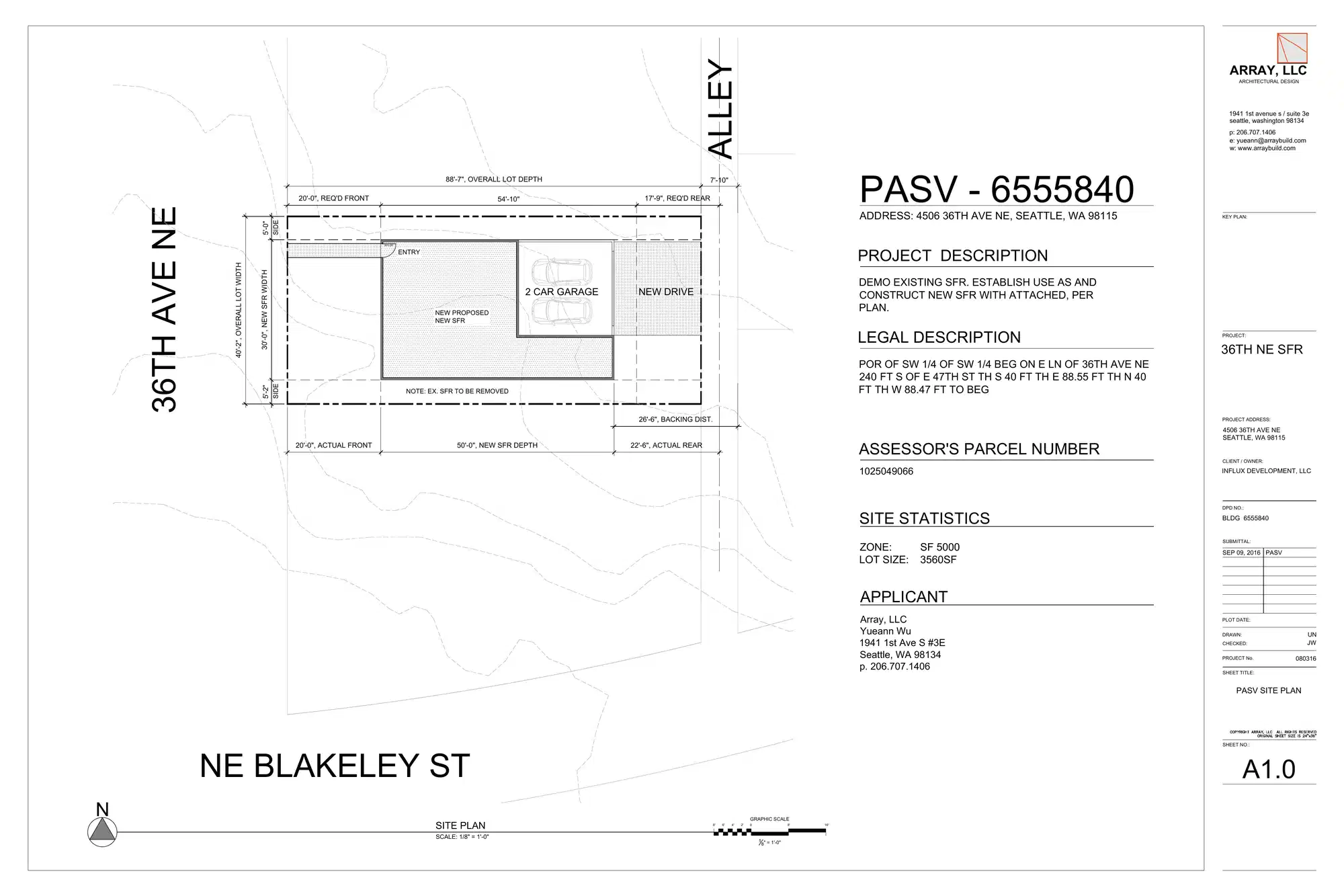Site plan for 4506 36th Ave NE