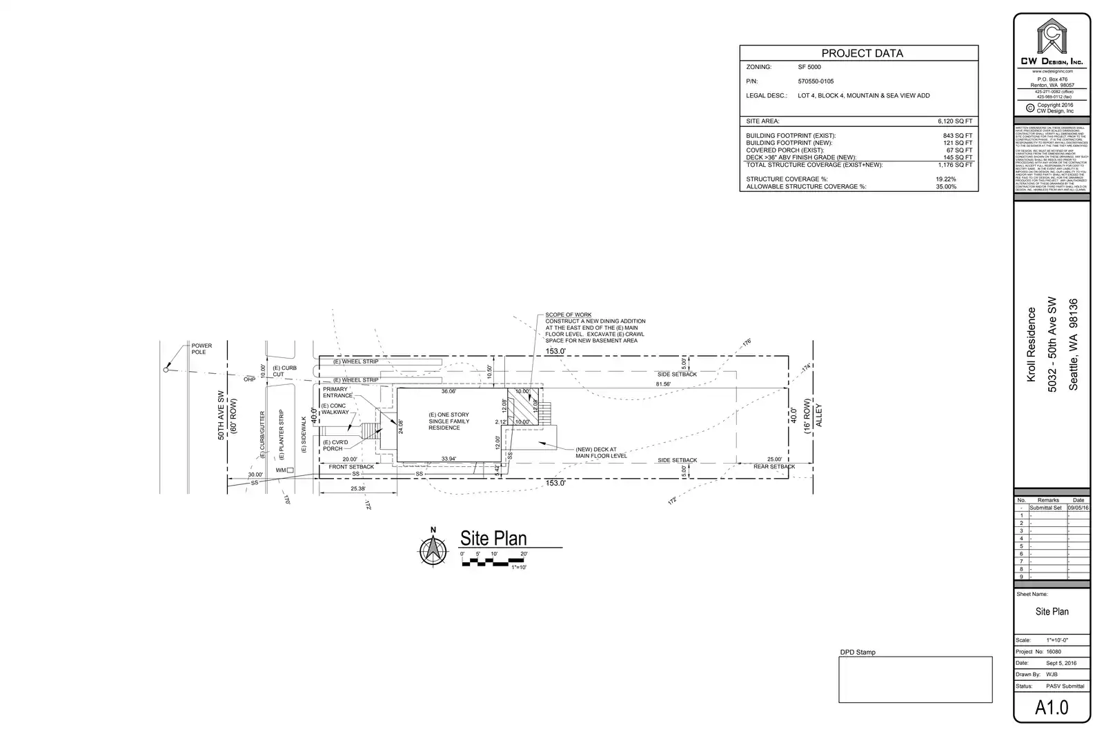 Site plan for 5032 50th Ave SW