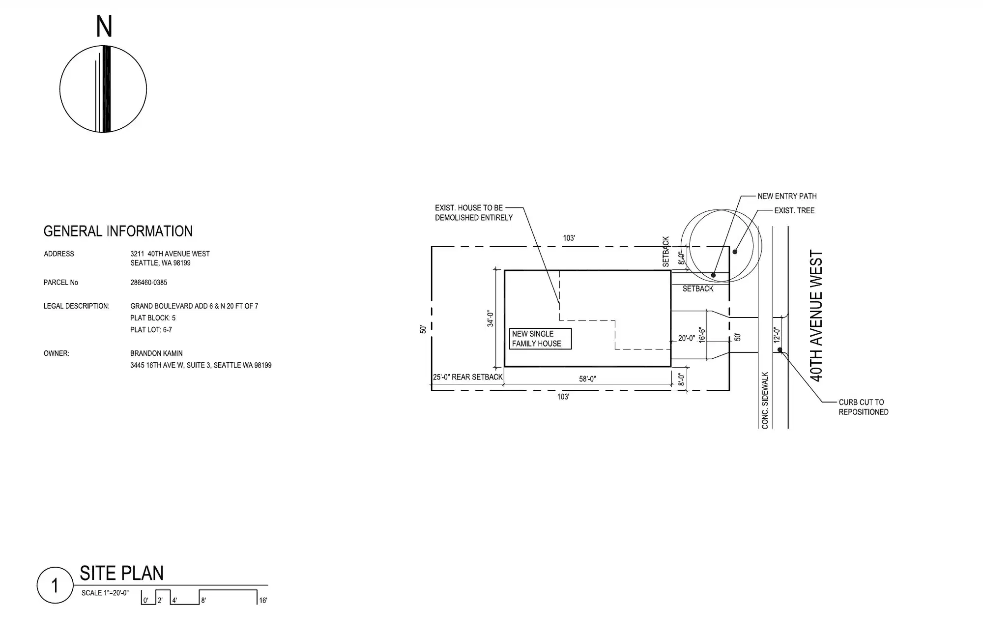 Site plan for 3211 40th Ave W