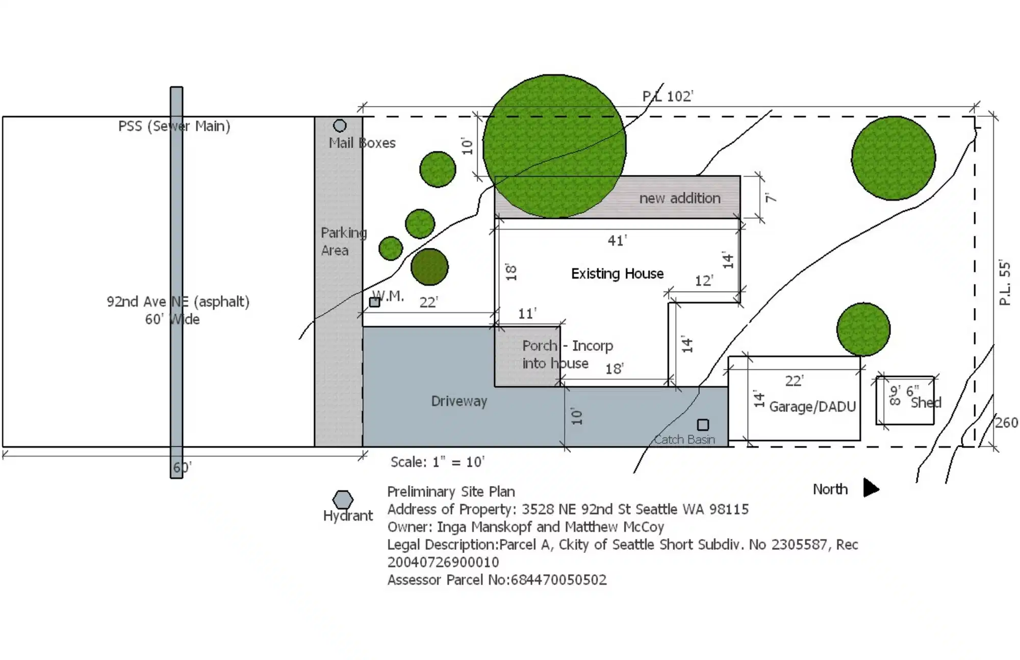 Site plan for 3528 NE 92nd St