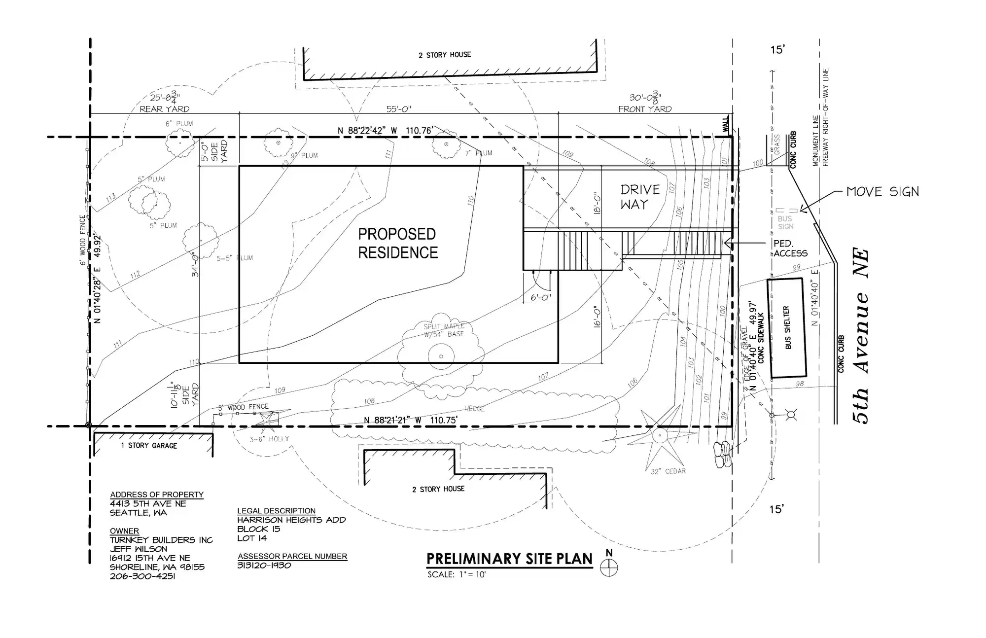 Site plan for 4413 5th Ave NE