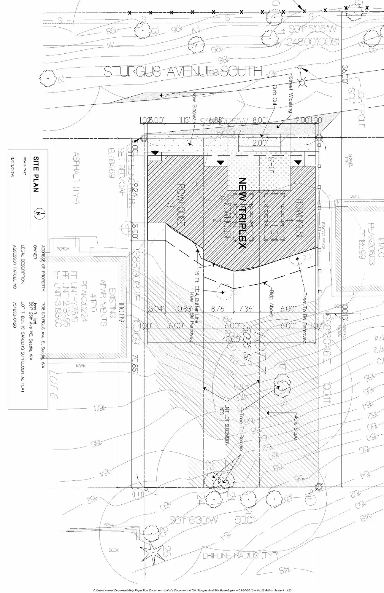 Site plan for 1706 Sturgus Ave S