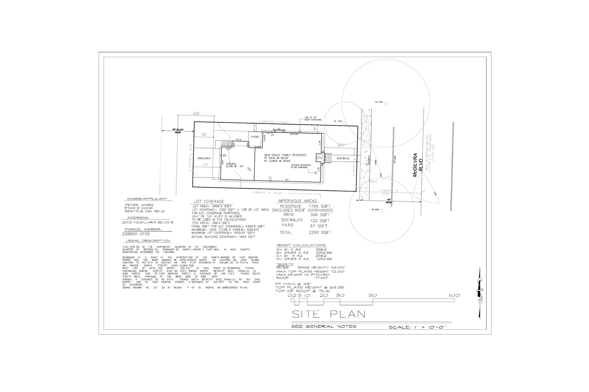 Site plan for 2015 Mcgilvra Blvd E