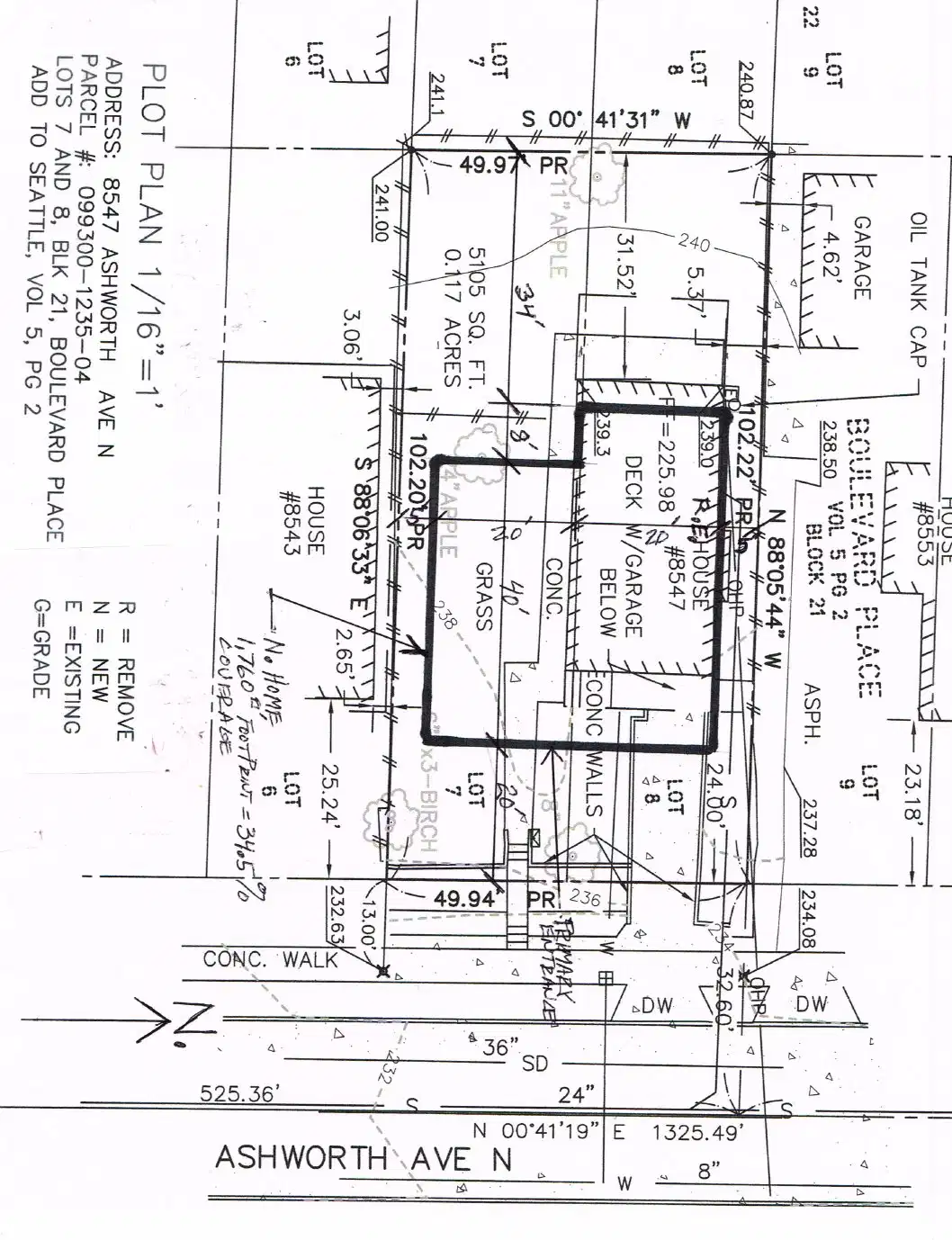 Site plan for 8547 Ashworth Ave N