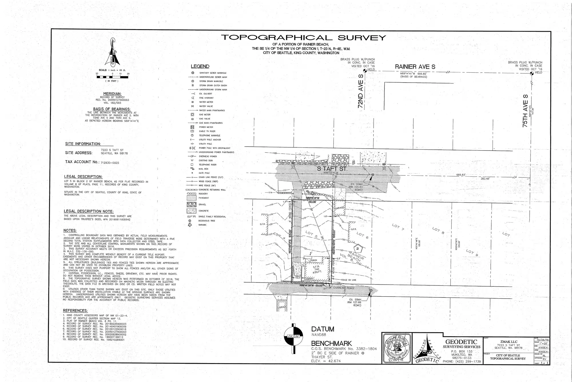 Site plan for 7223 S Taft St