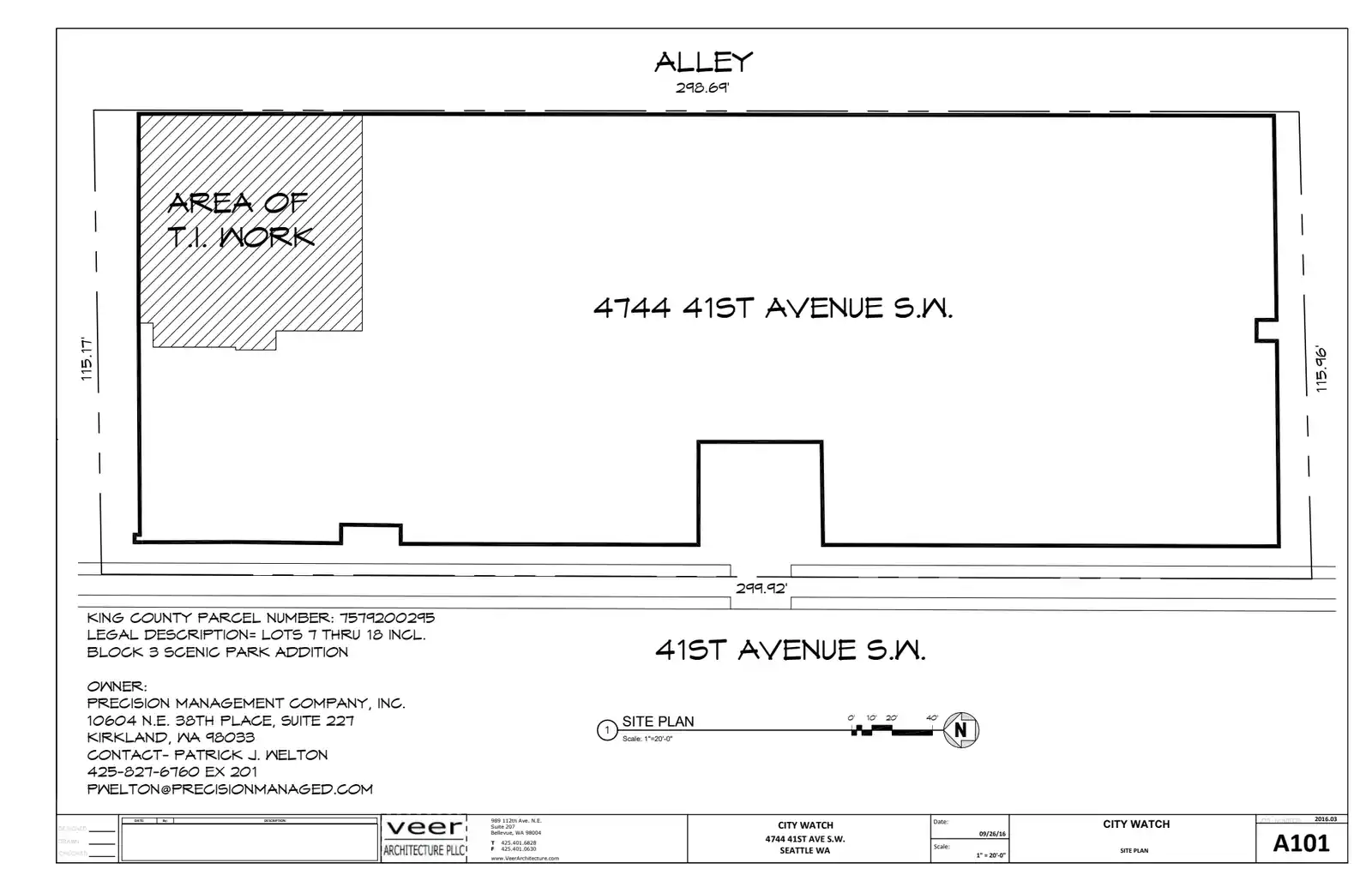 Site plan for 4744 41st Ave SW