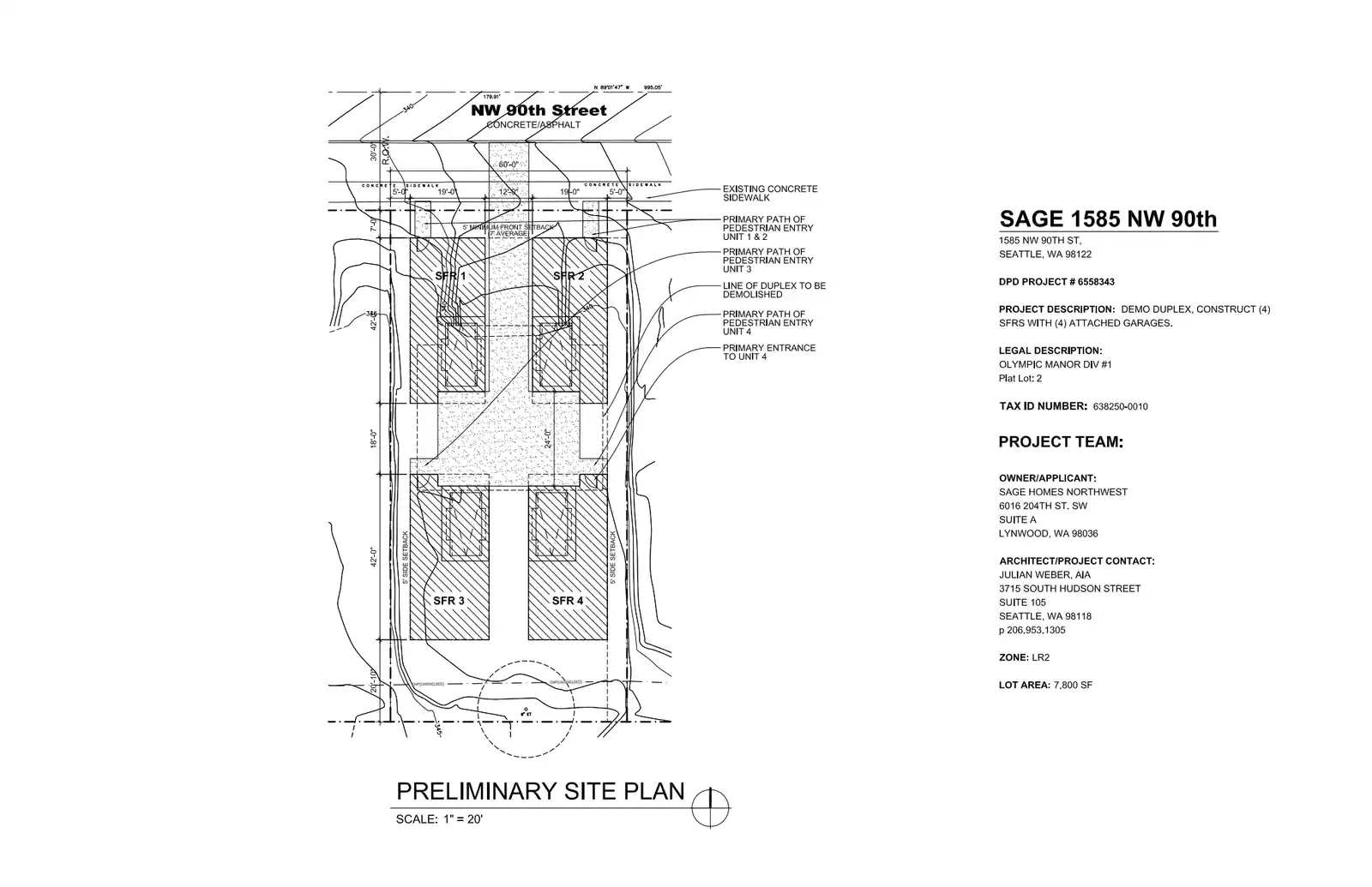 Site plan for 1585 B NW 90th St