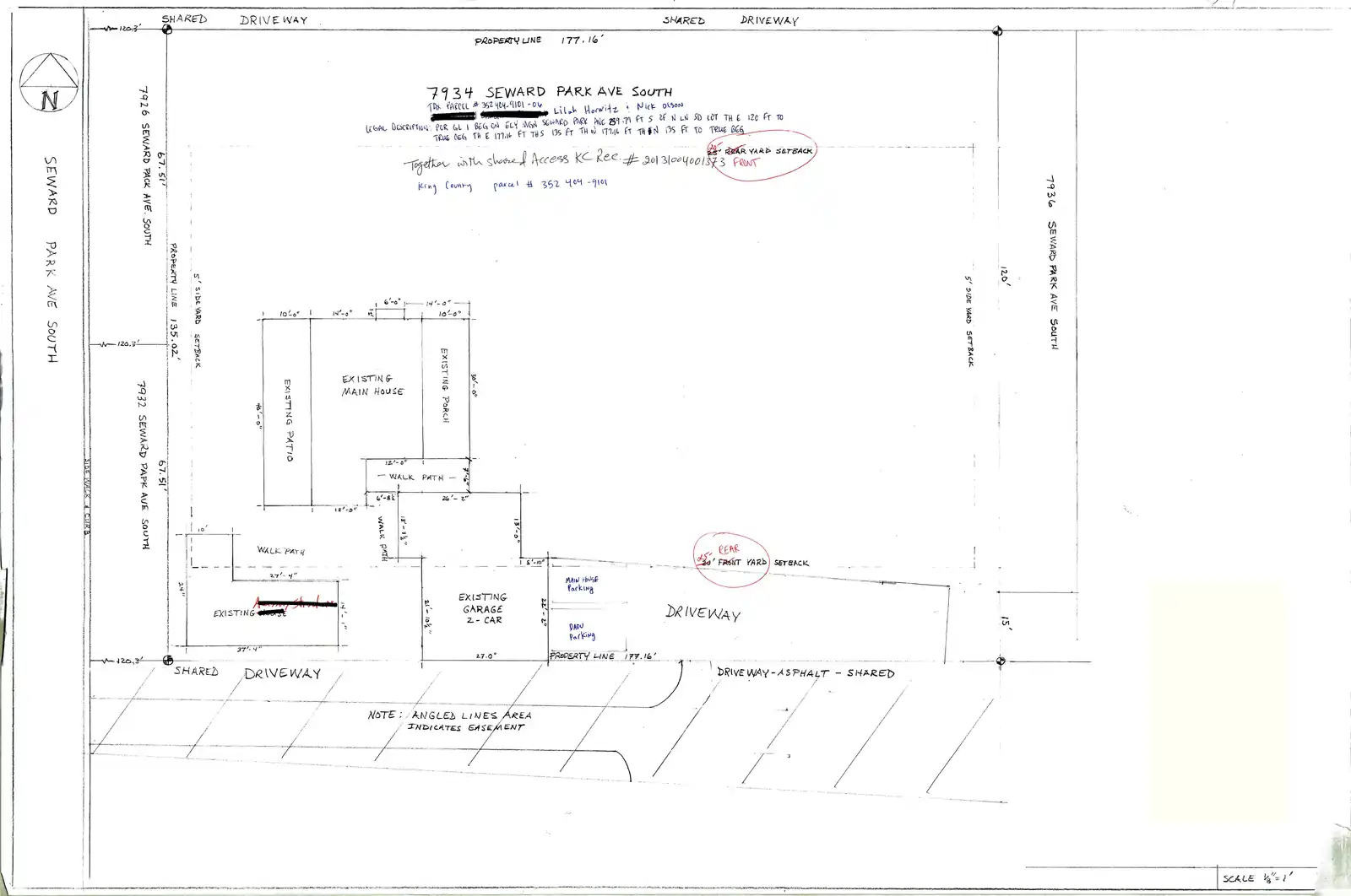 Site plan for 7934 Seward Park Ave S