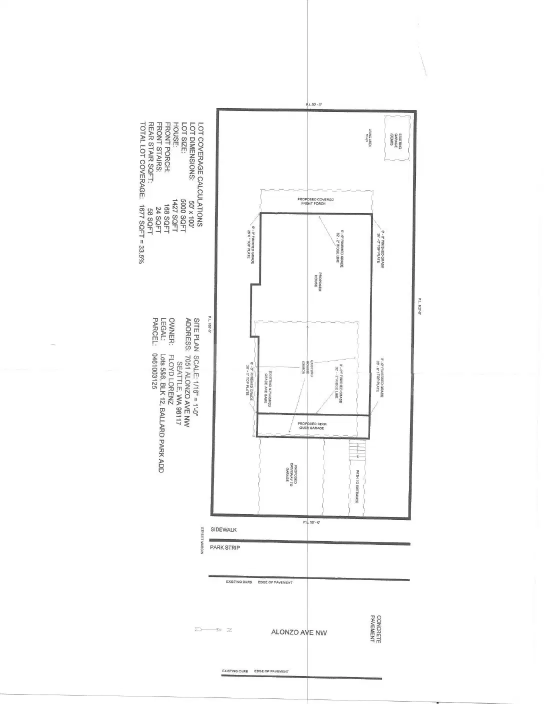 Site plan for 7051 Alonzo Ave NW