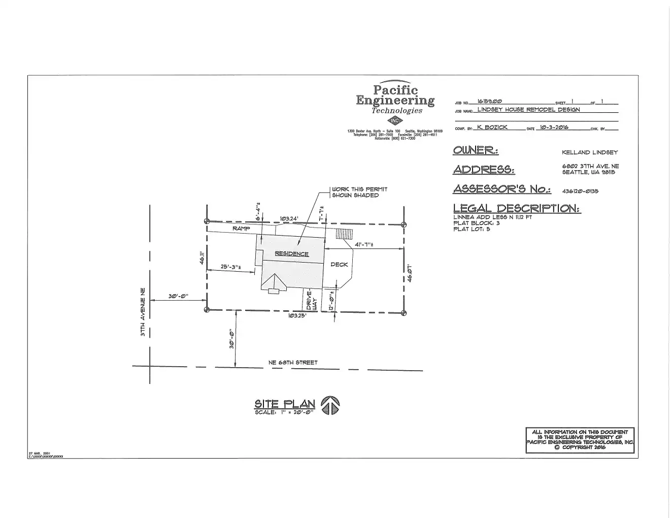 Site plan for 6802 37th Ave NE