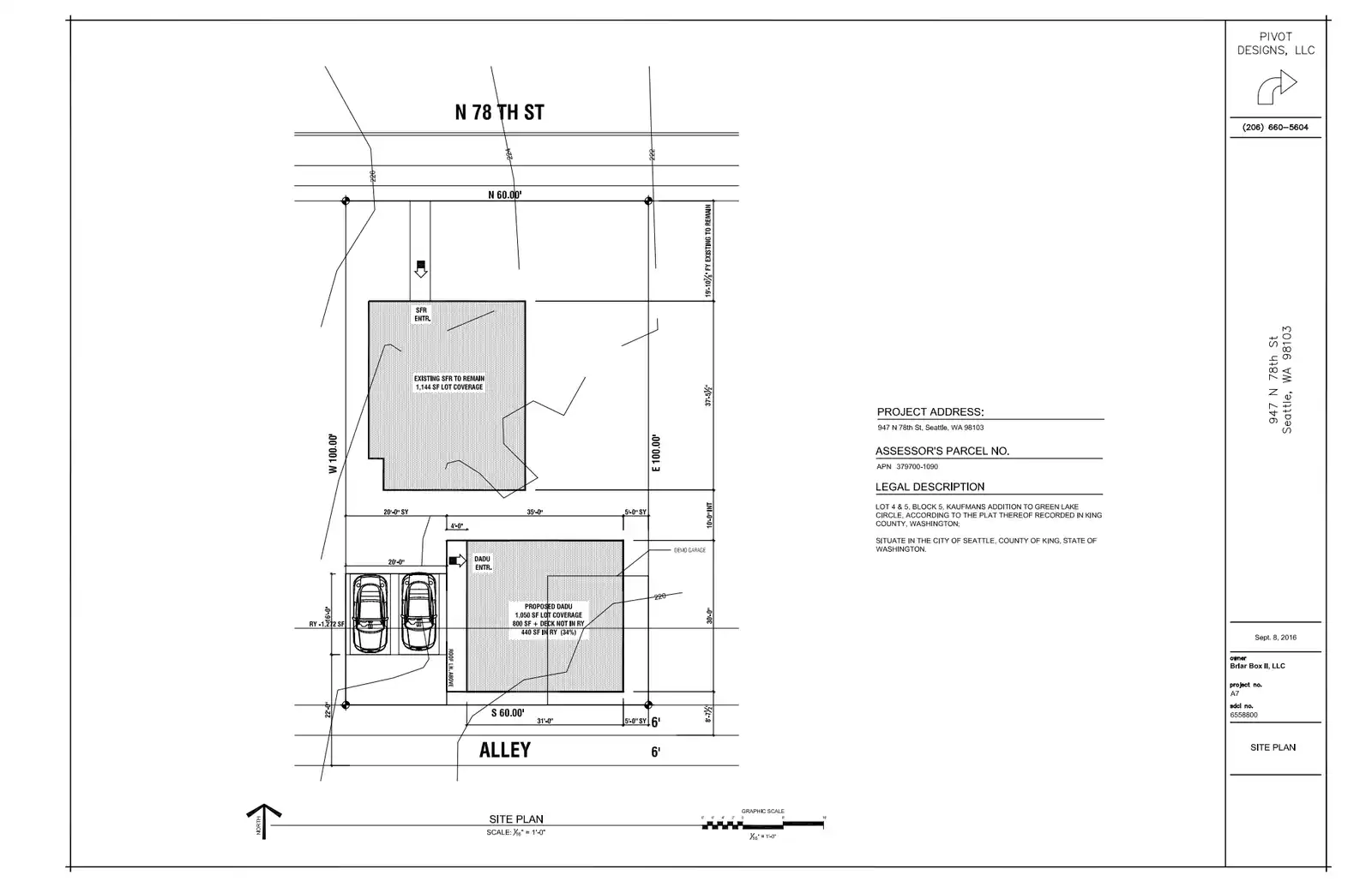 Site plan for 947 N 78th St