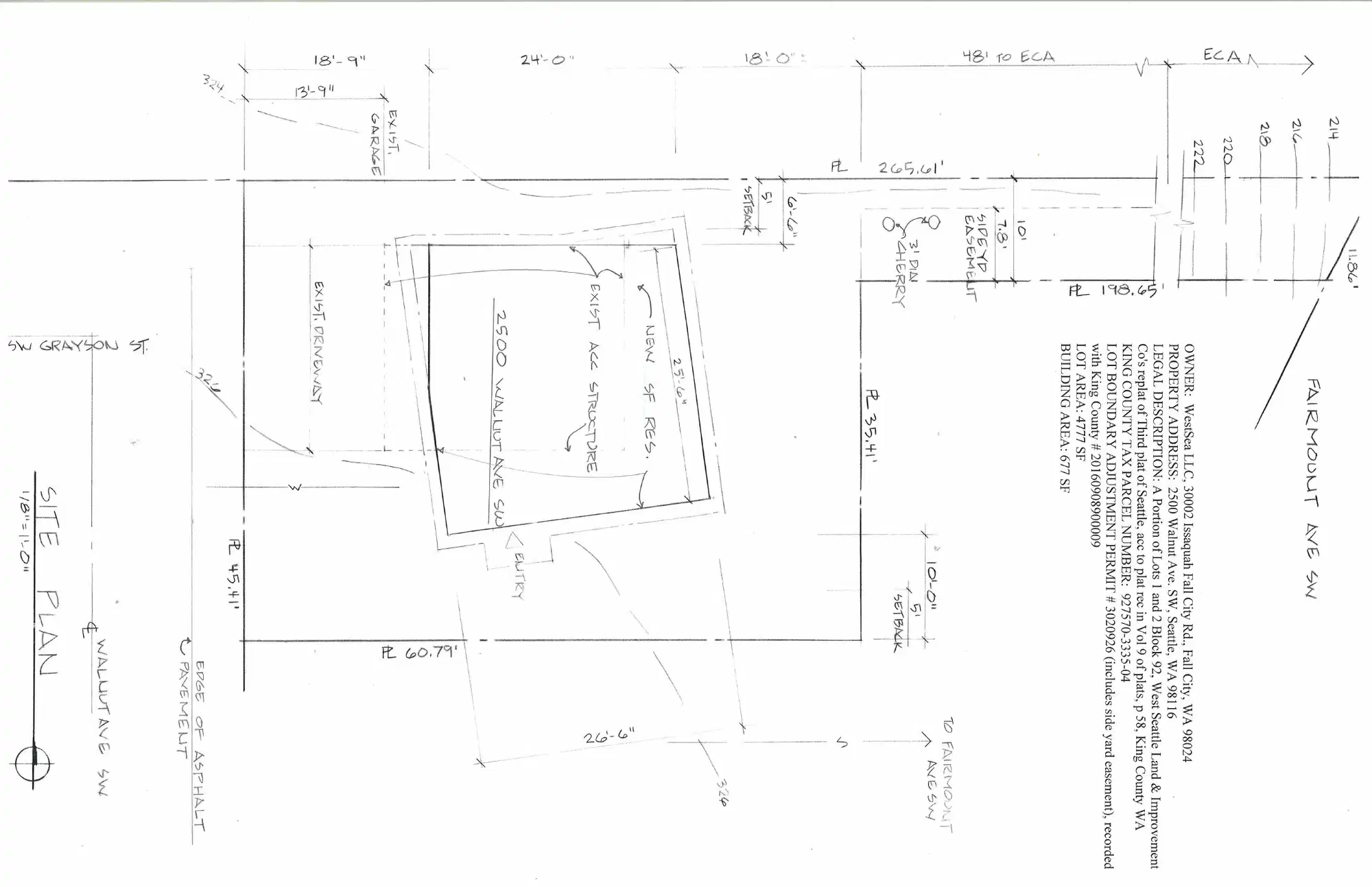 Site plan for 2500 Walnut Ave SW
