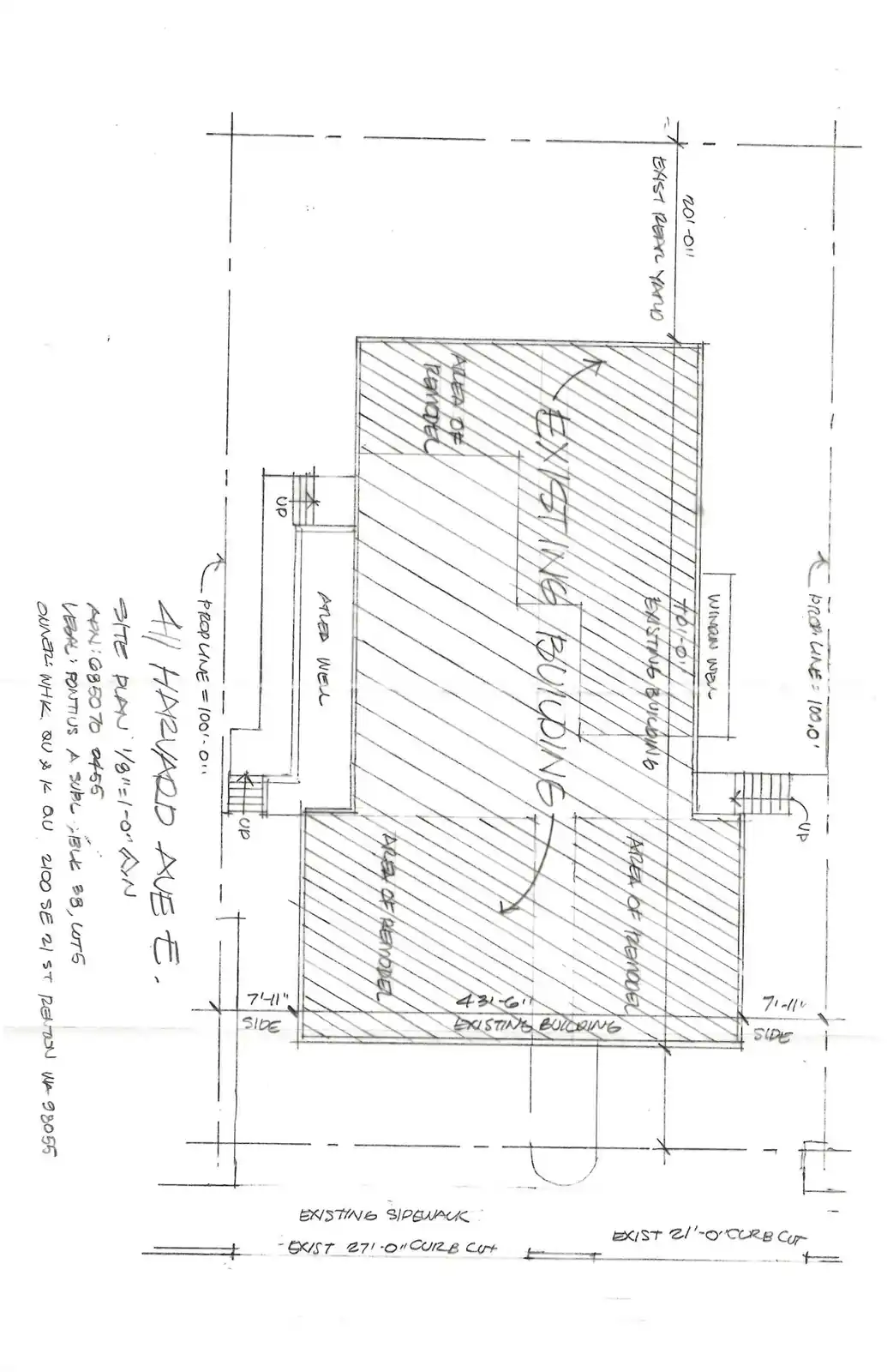 Site plan for 411 Harvard Ave E