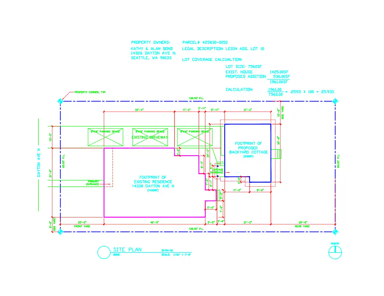 Site plan for 14326 Dayton Ave N