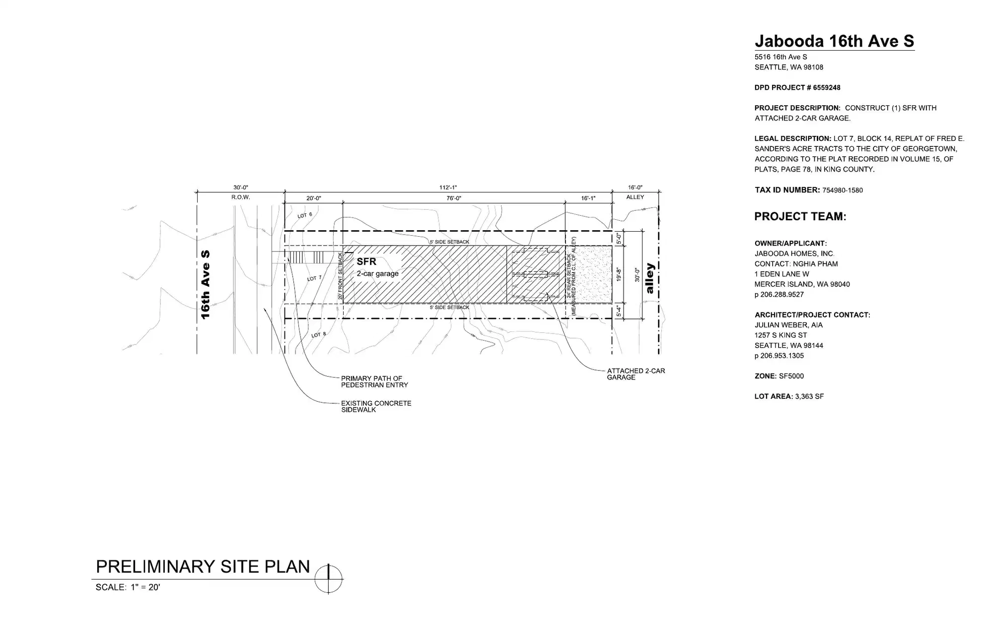 Site plan for 5516 16th Ave S