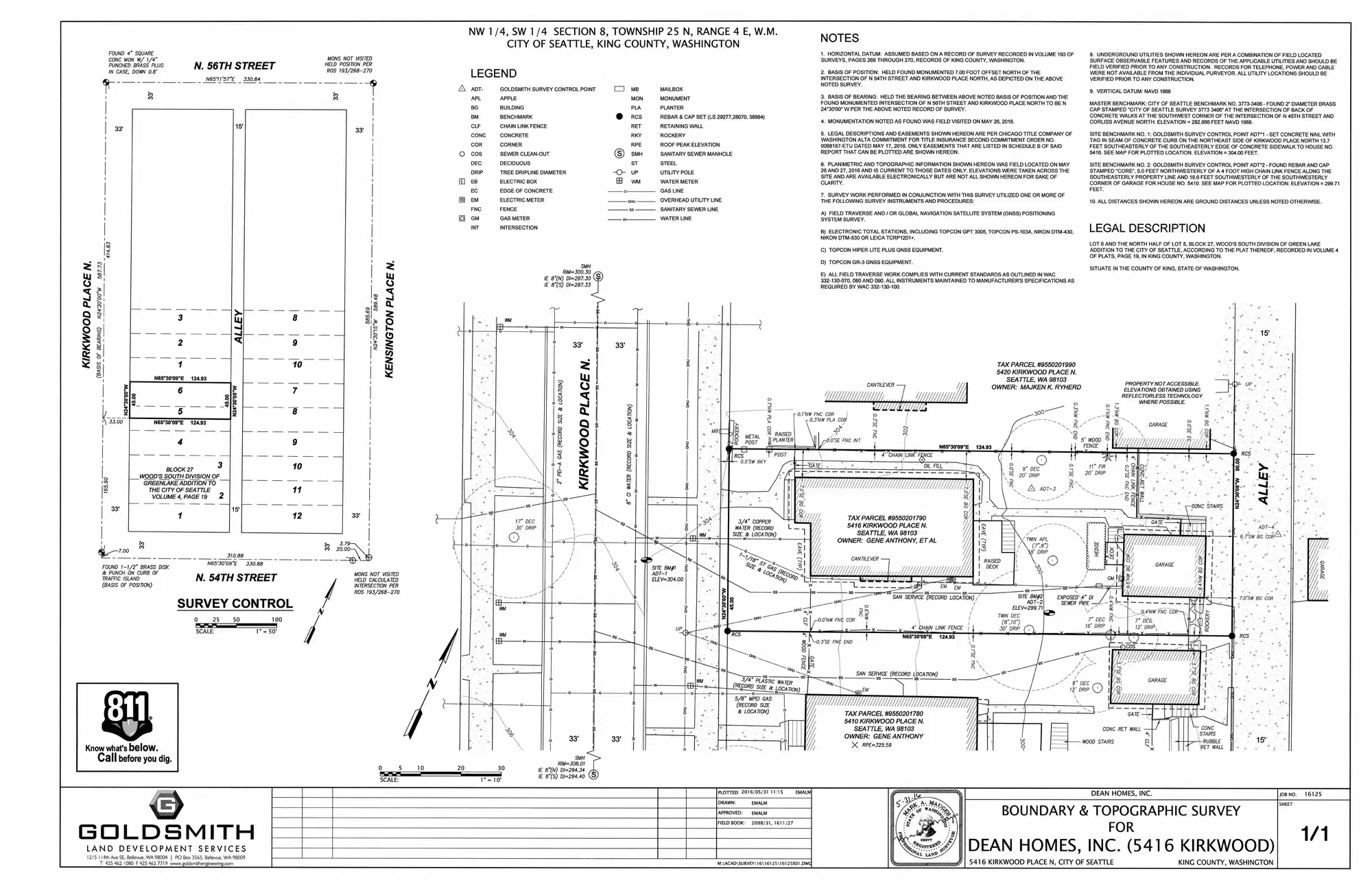 Site plan for 5416 Kirkwood Pl N