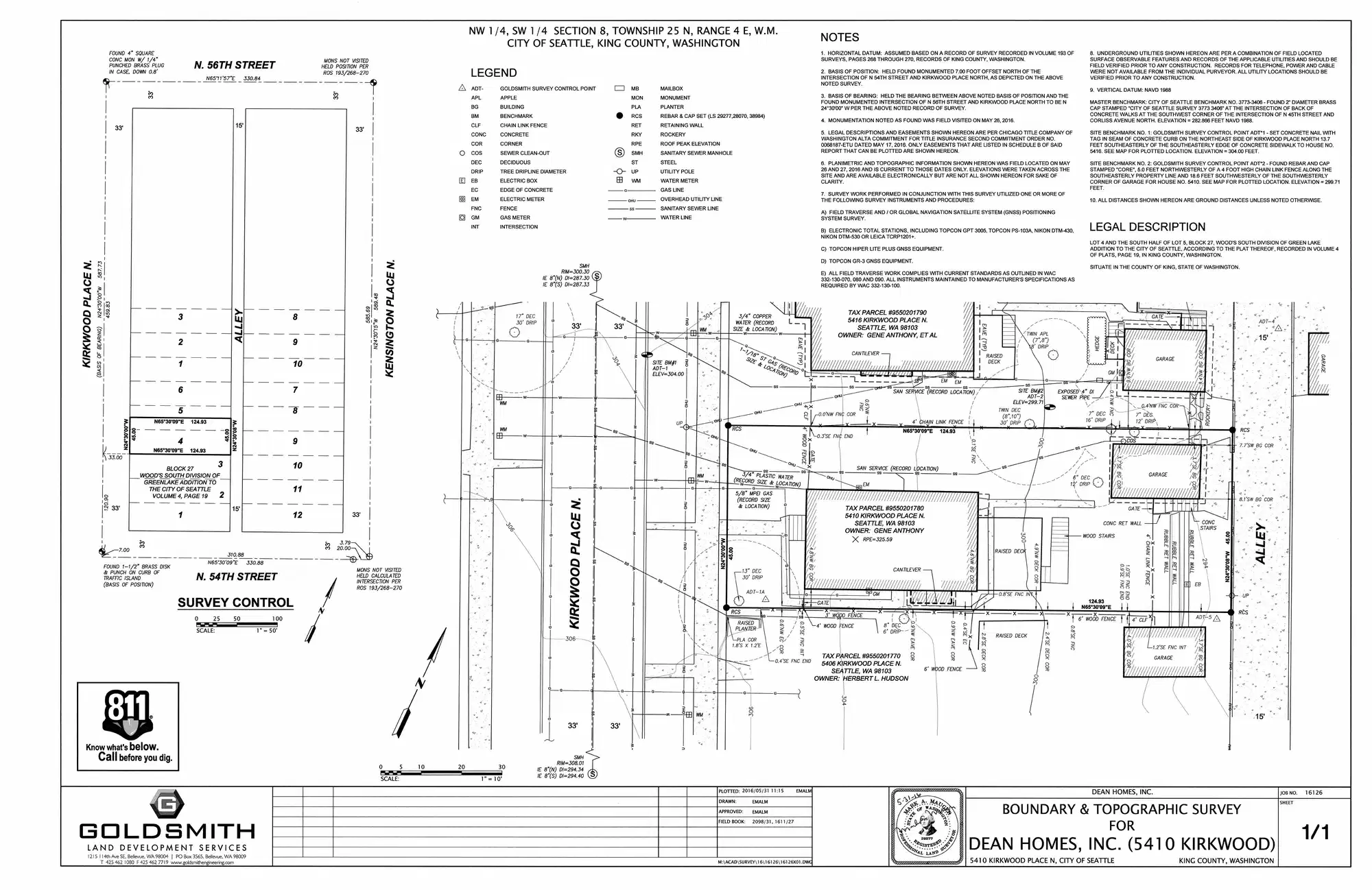 Site plan for 5410 Kirkwood Pl N