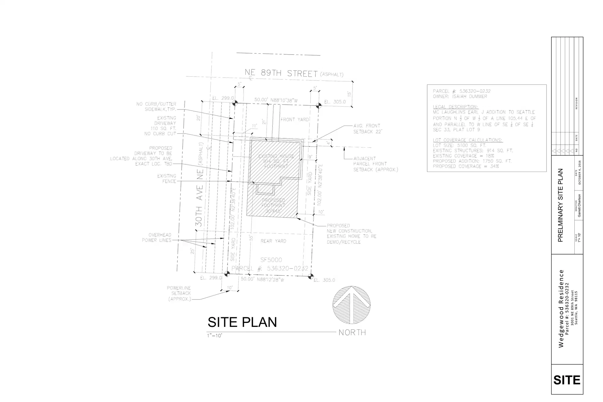 Site plan for 3001 NE 89th St