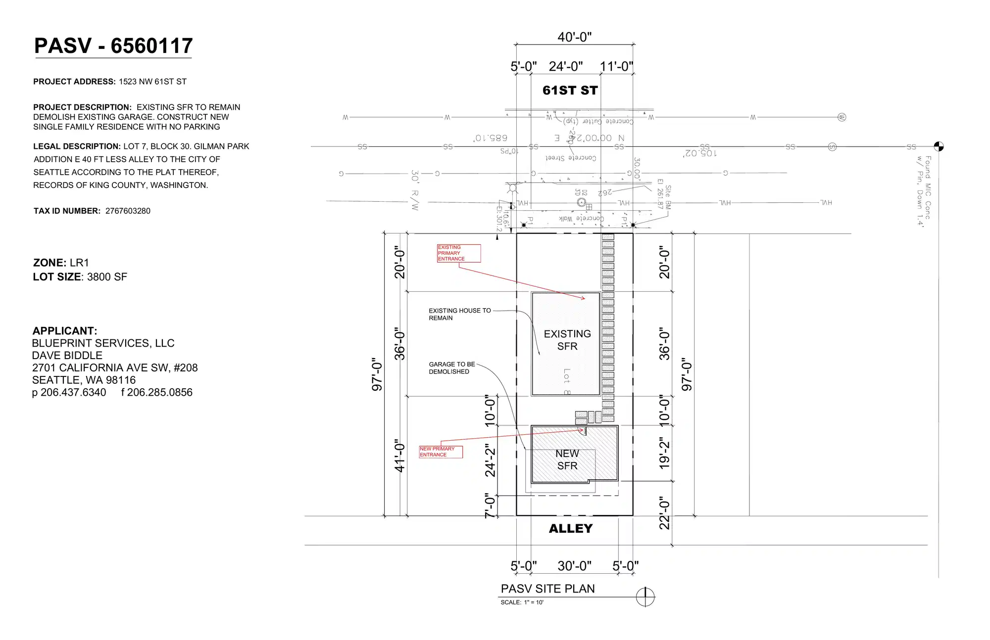 Site plan for 1521 NW 61st St
