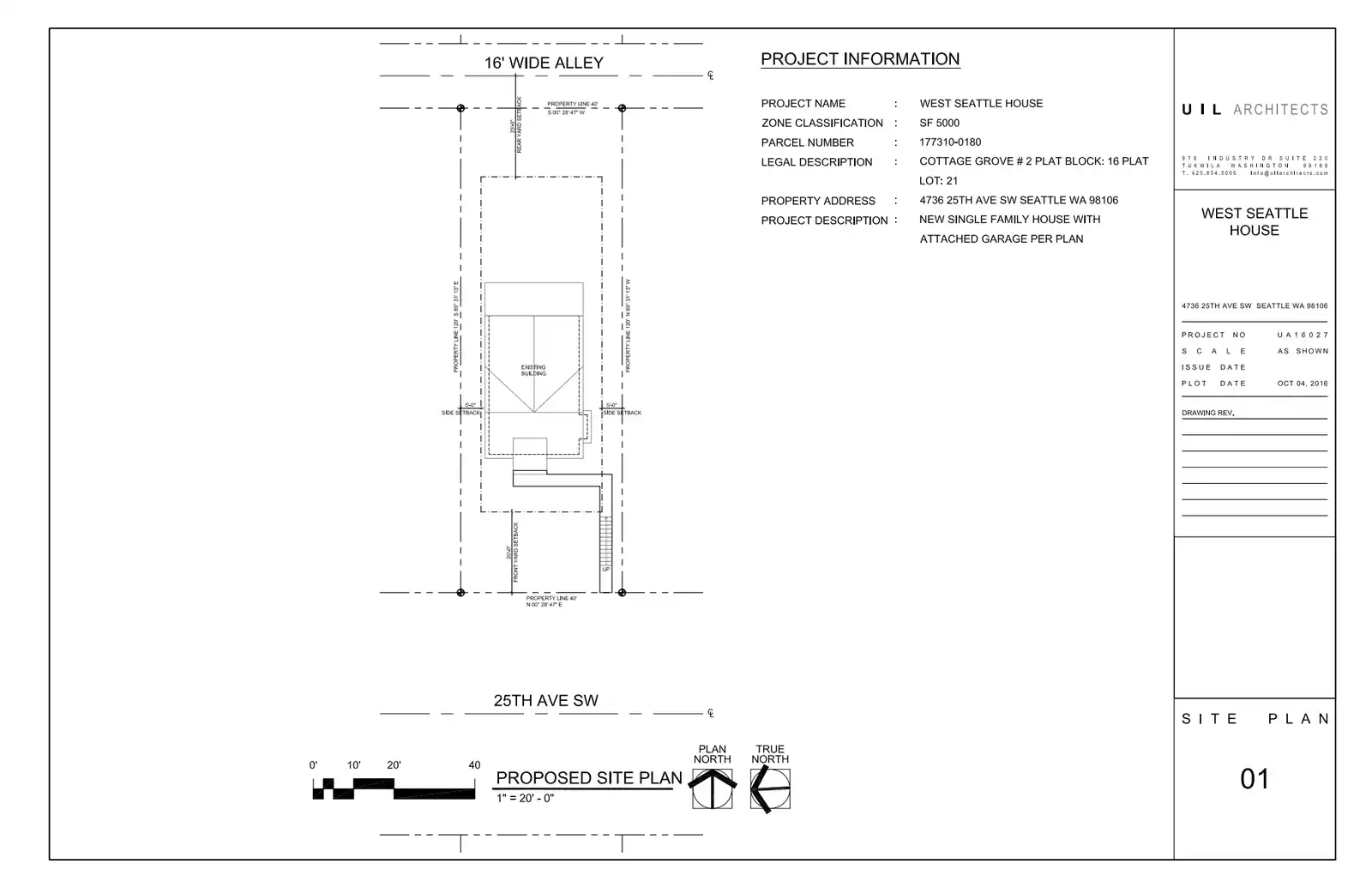 Site plan for 4736 25th Ave SW
