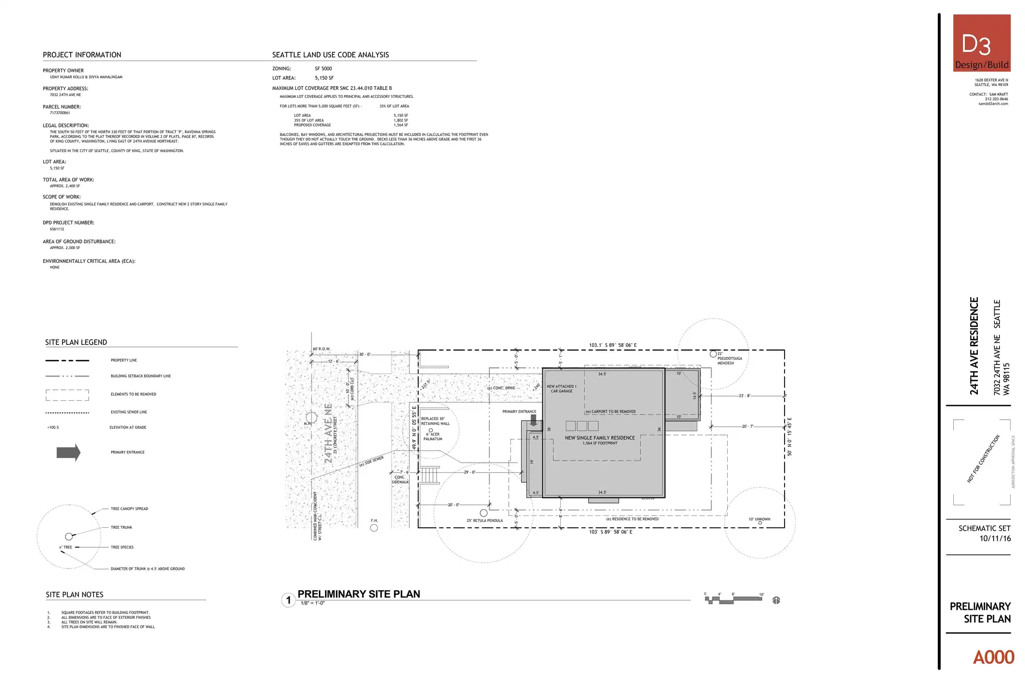 Site plan for 7032 24th Ave NE