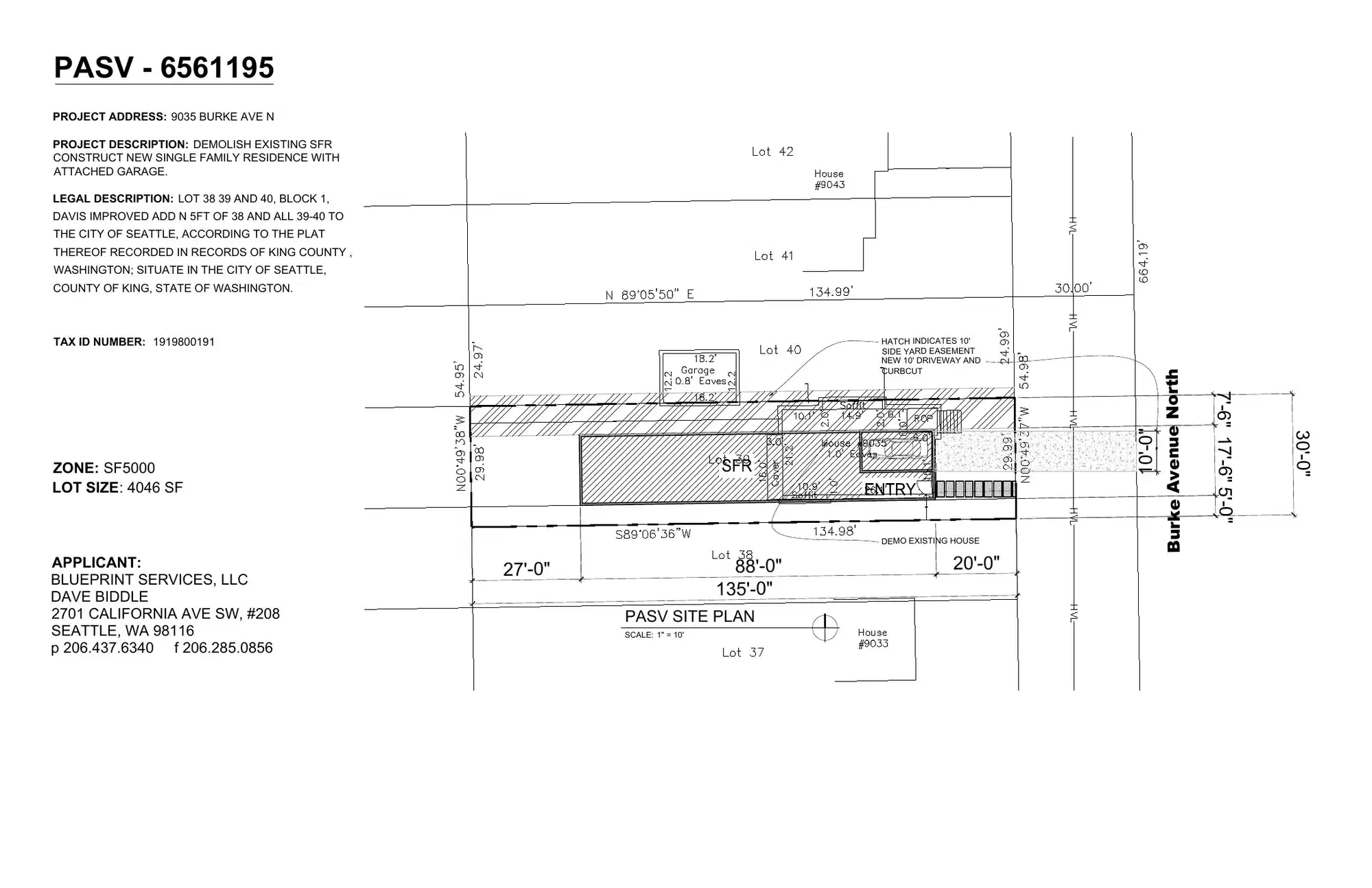 Site plan for 9035 Burke Ave N