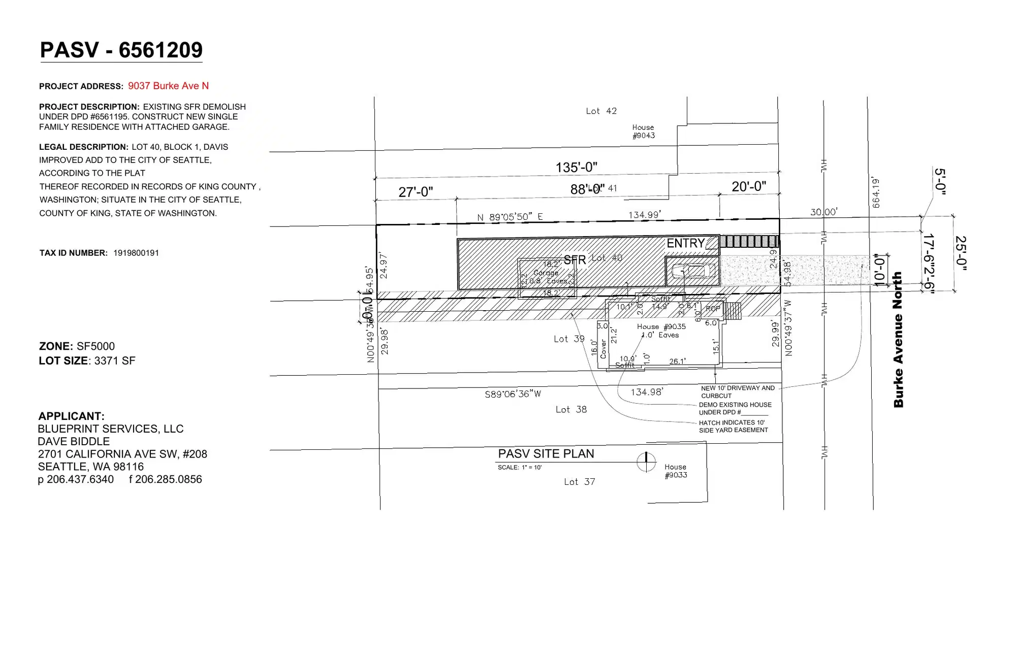 Site plan for 9037 Burke Ave N