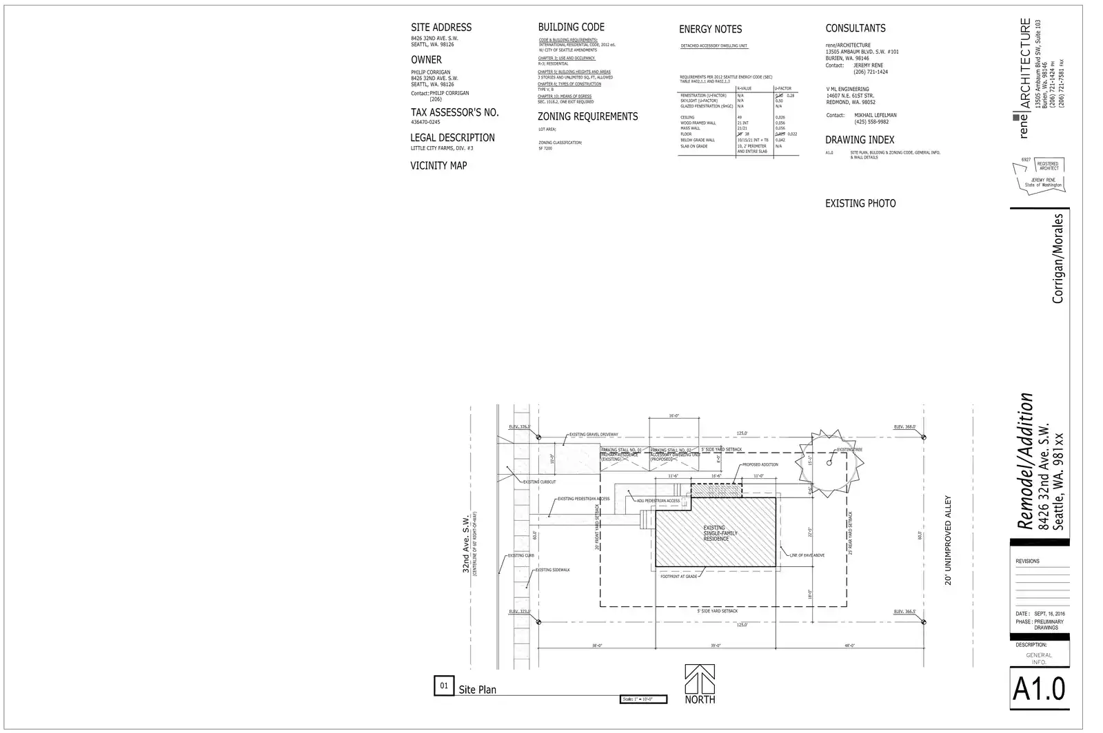 Site plan for 8426 32nd Ave SW