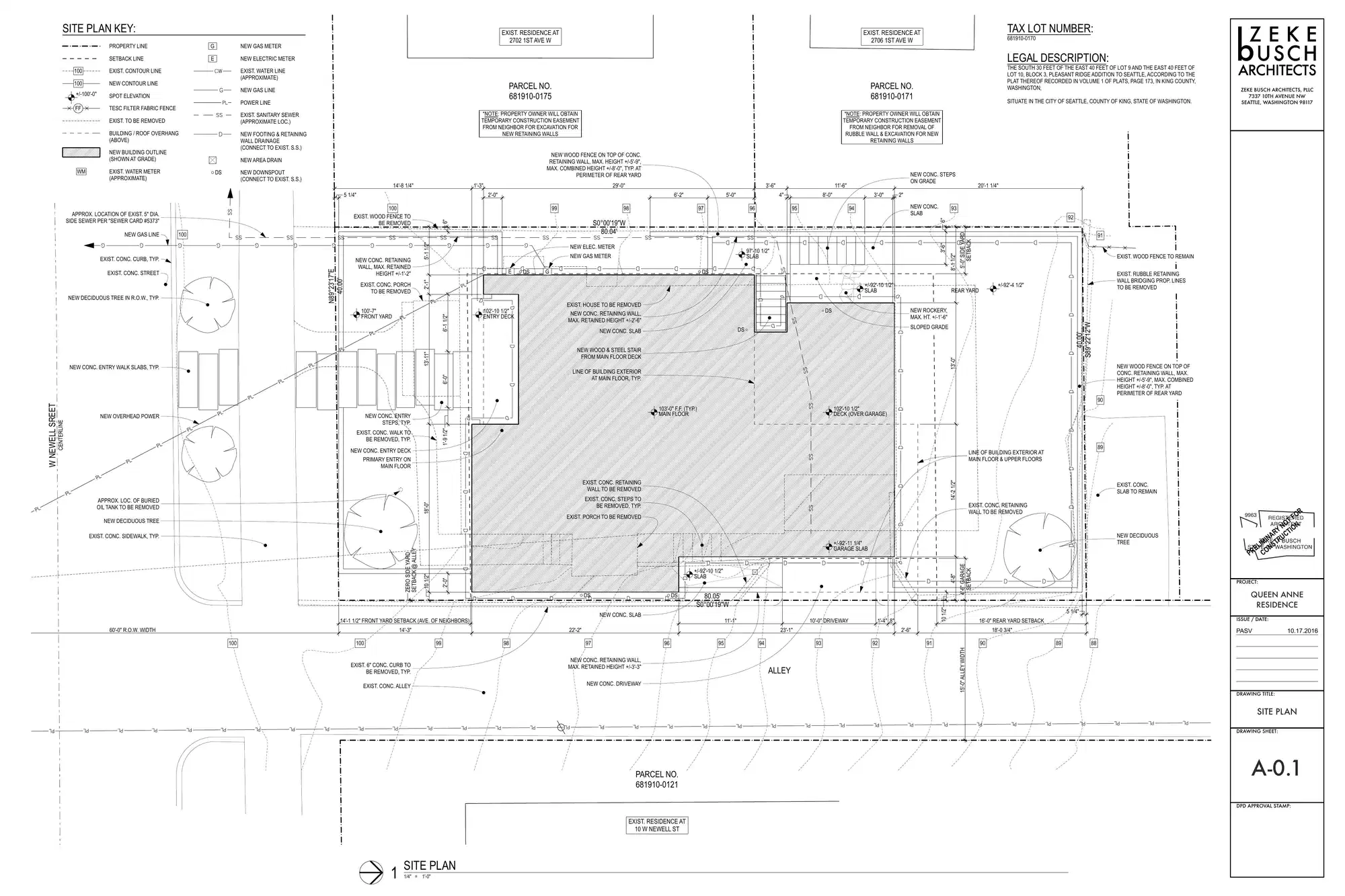 Site plan for 14 W Newell St