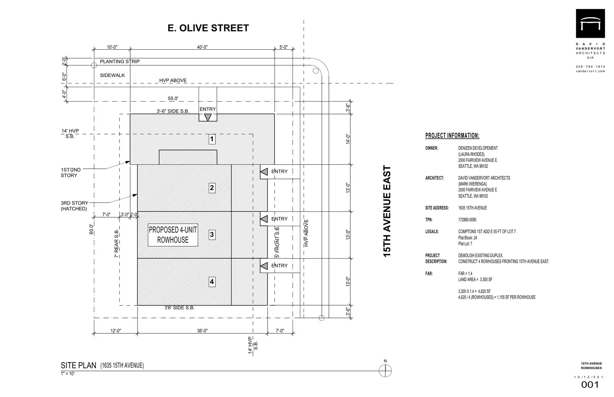 Site plan for 1635 15th Ave