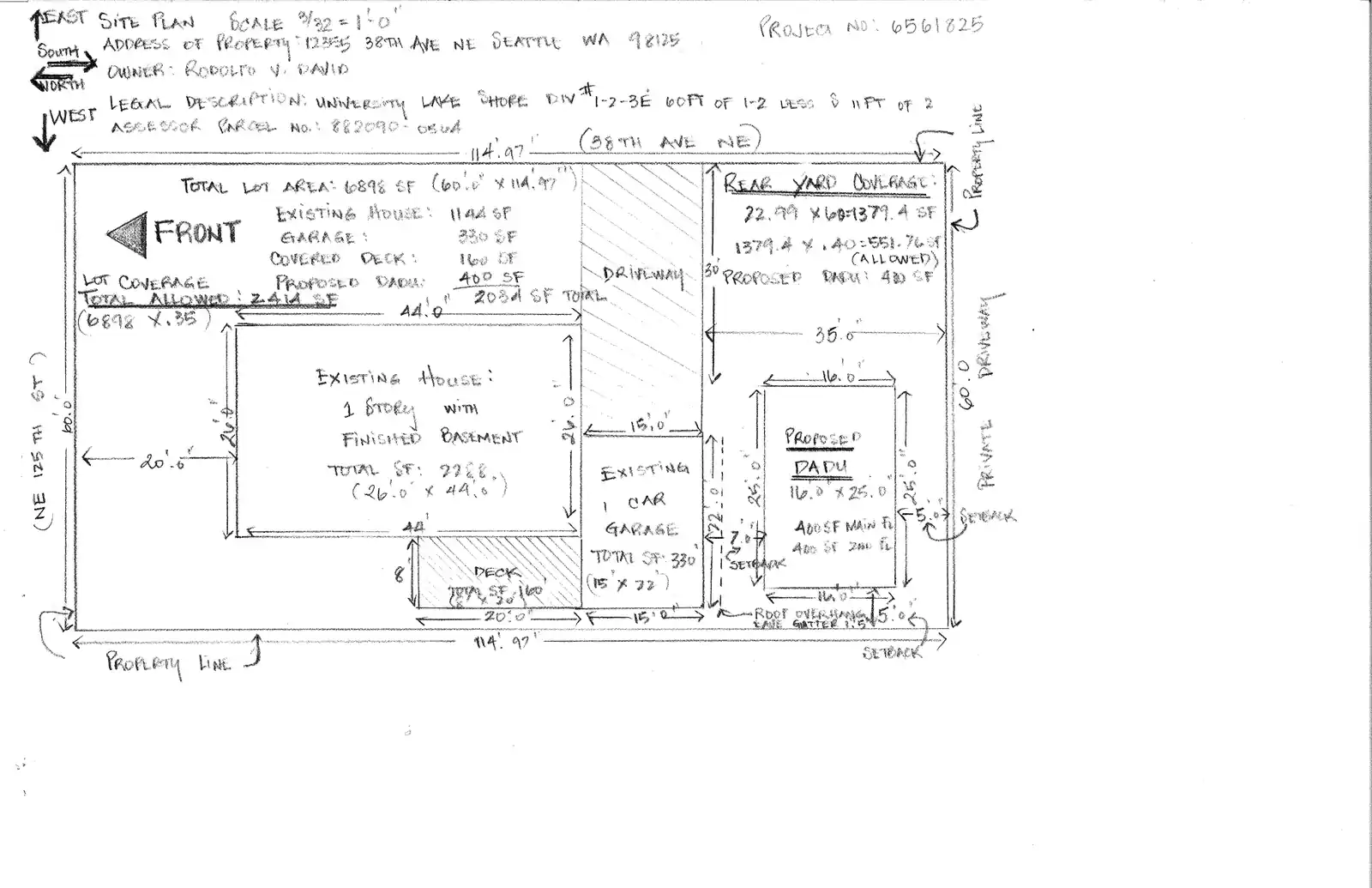 Site plan for 12355 38th Ave NE