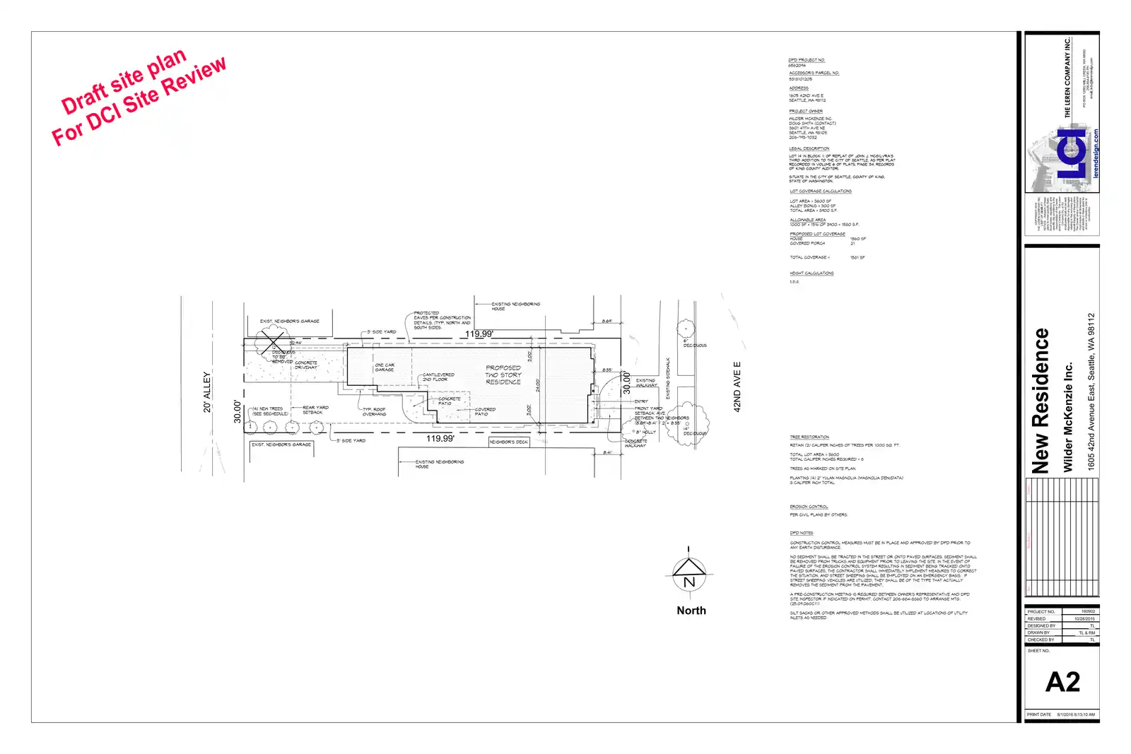 Site plan for 1605 42nd Ave E