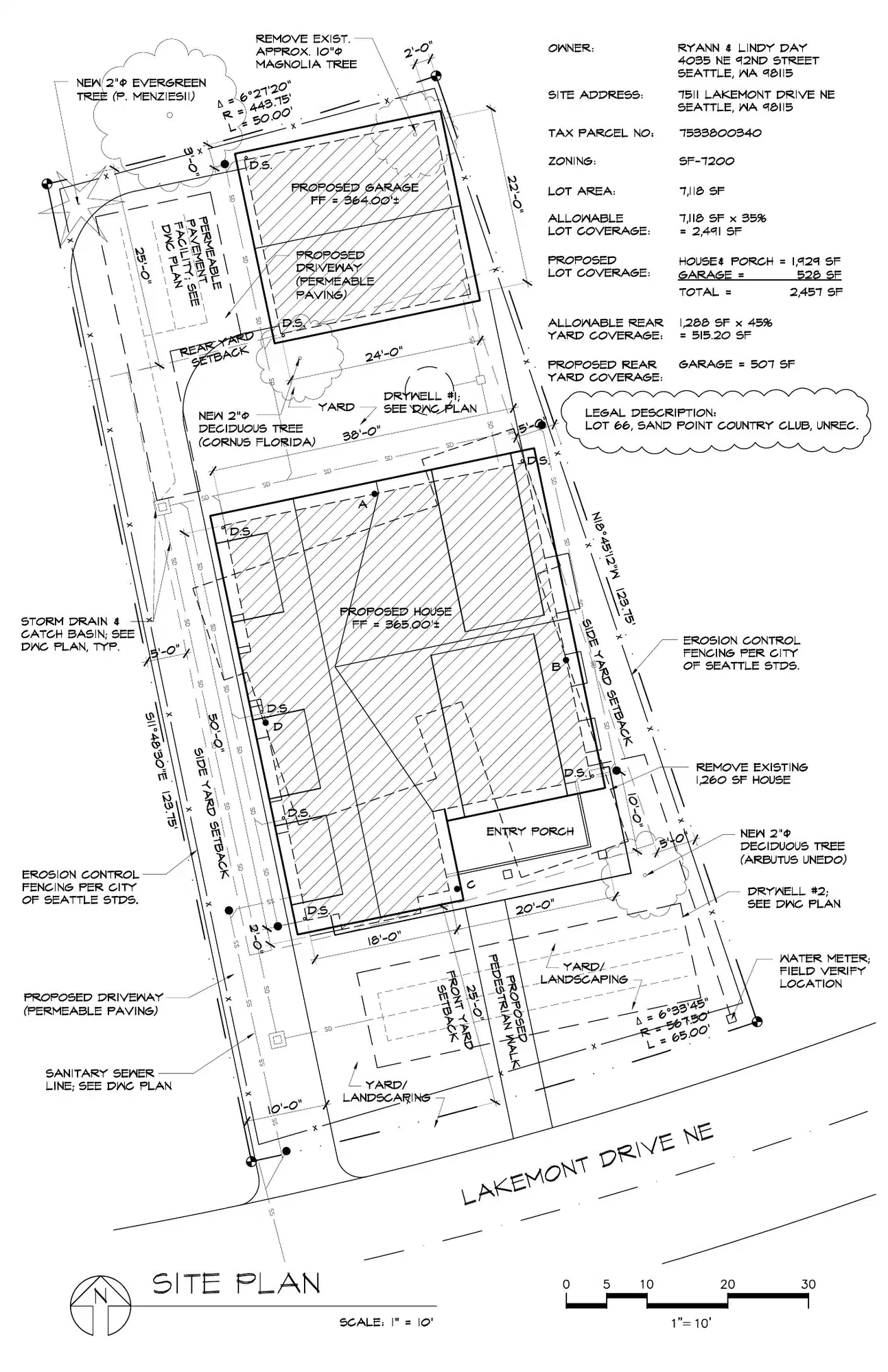 Site plan for 7511 Lakemont Dr NE