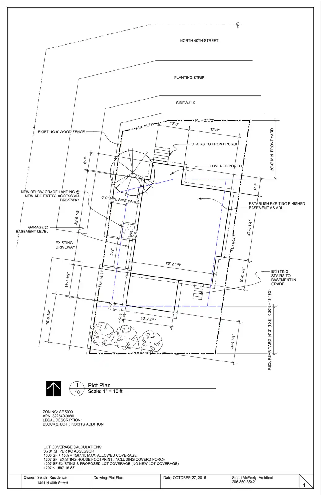 Site plan for 1401 N 40th St