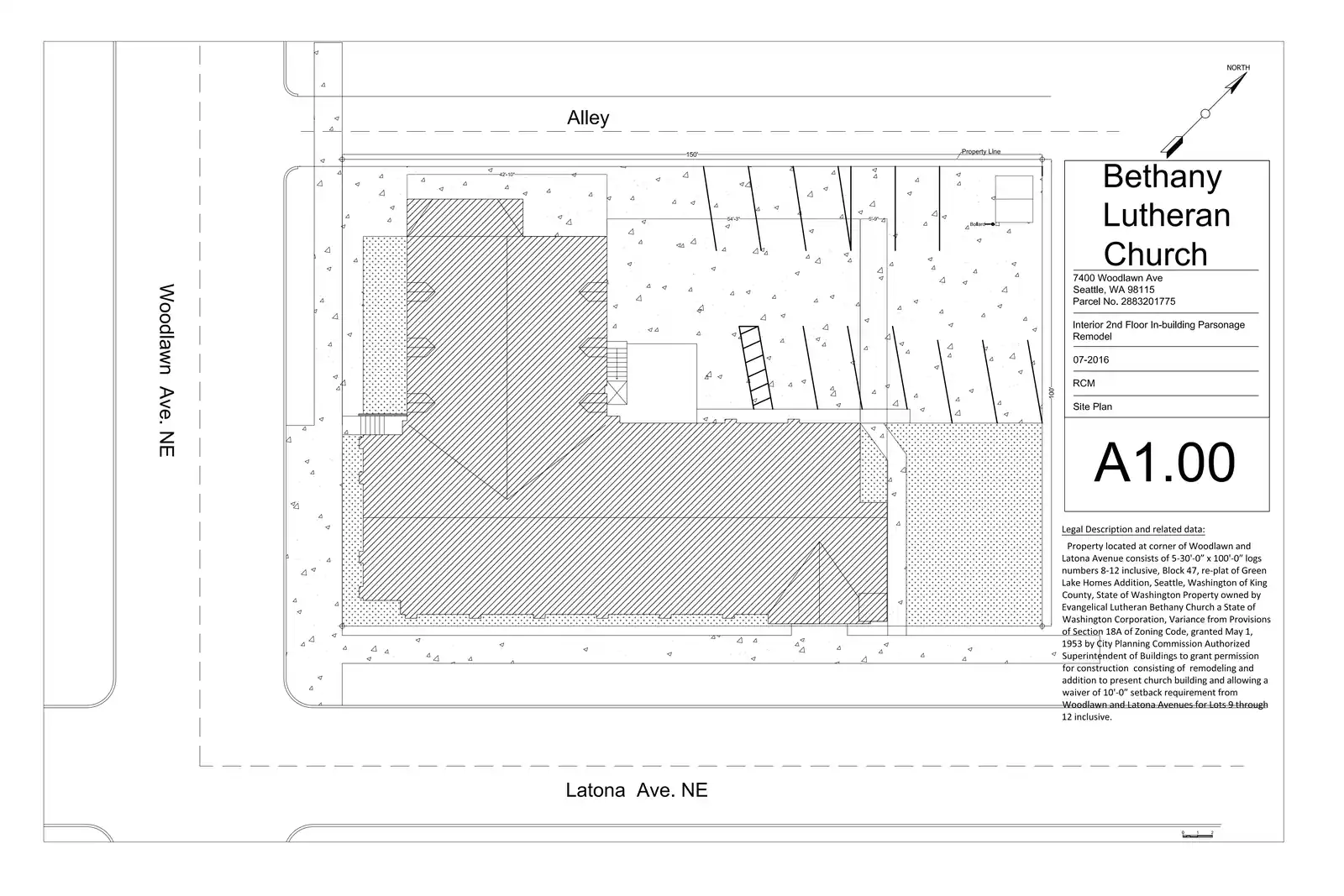 Site plan for 7400 Woodlawn Ave NE