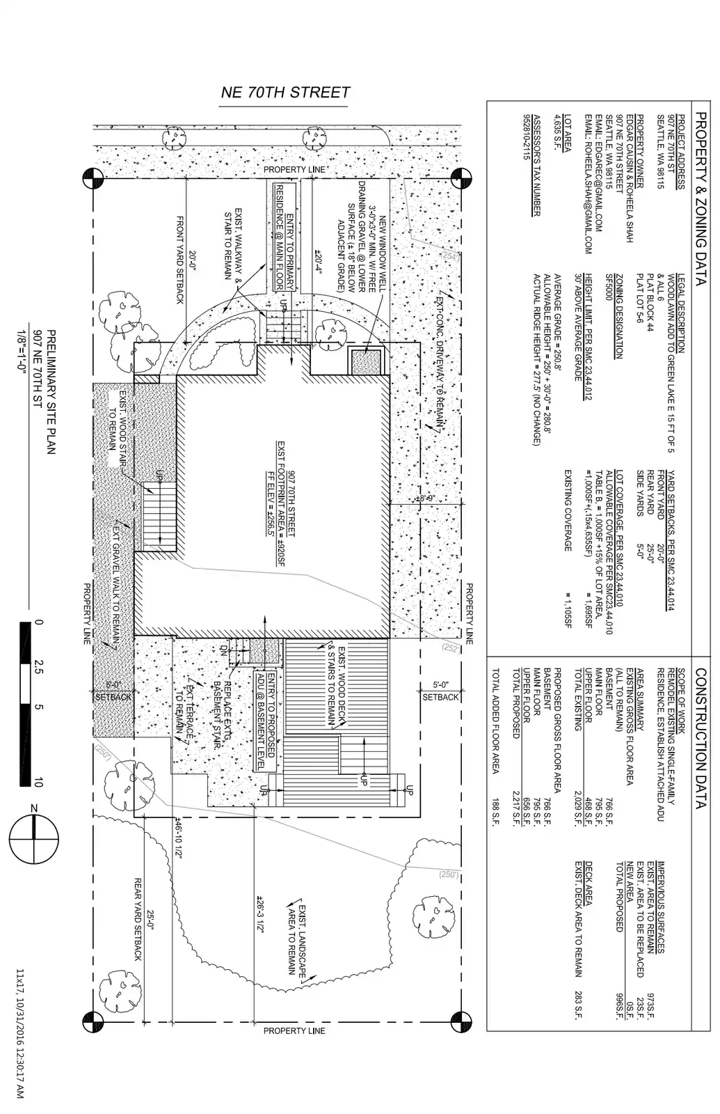 Site plan for 907 NE 70th St