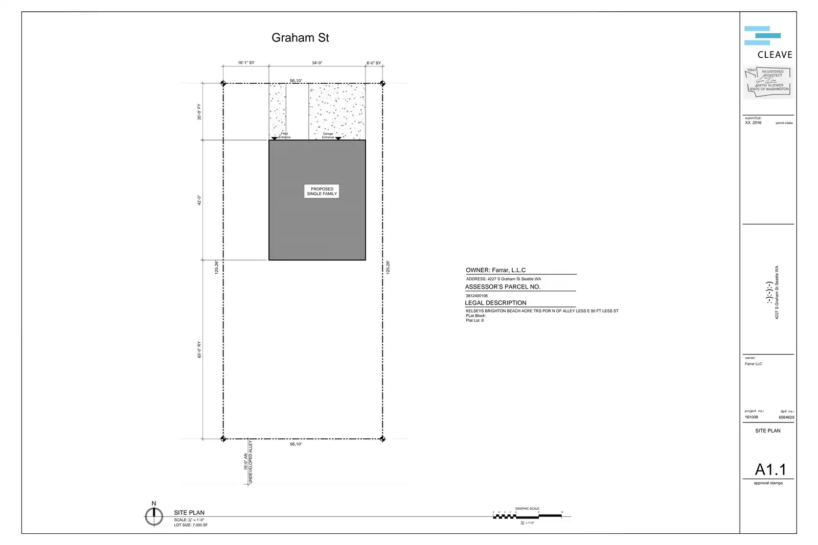 Site plan for 4227 S Graham St