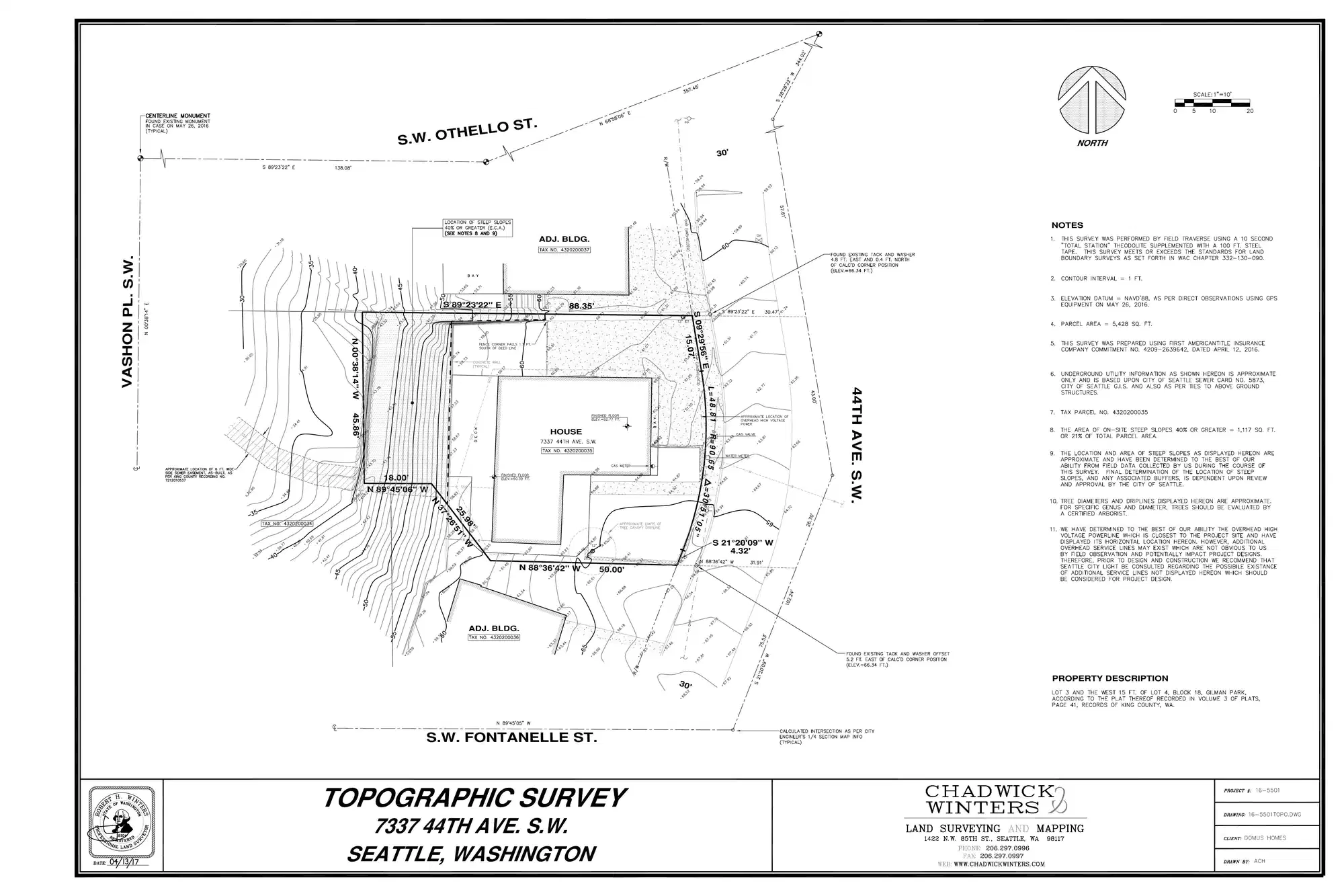 Site plan for 7337 44th Ave SW