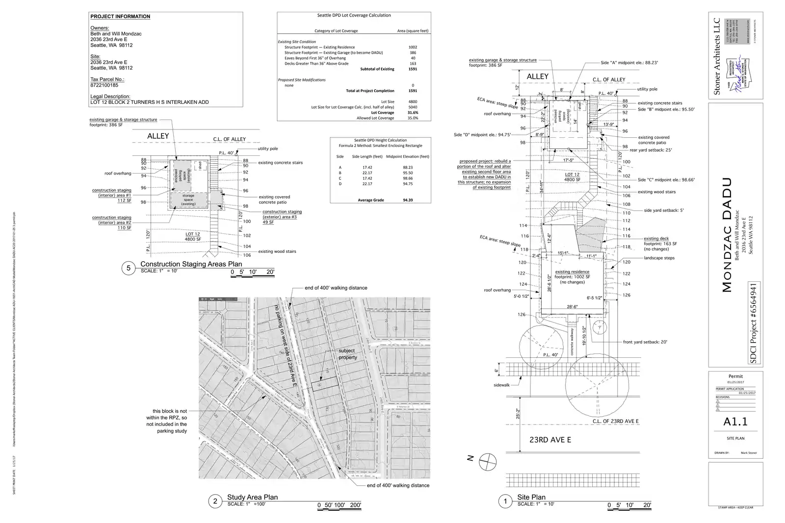 Site plan for 2036 23rd Ave E