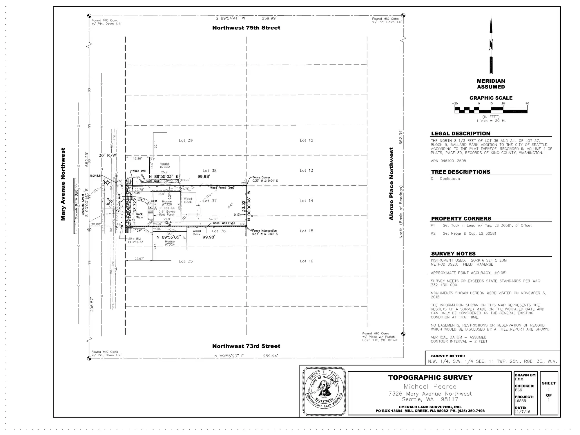 Site plan for 7326 Mary Ave NW
