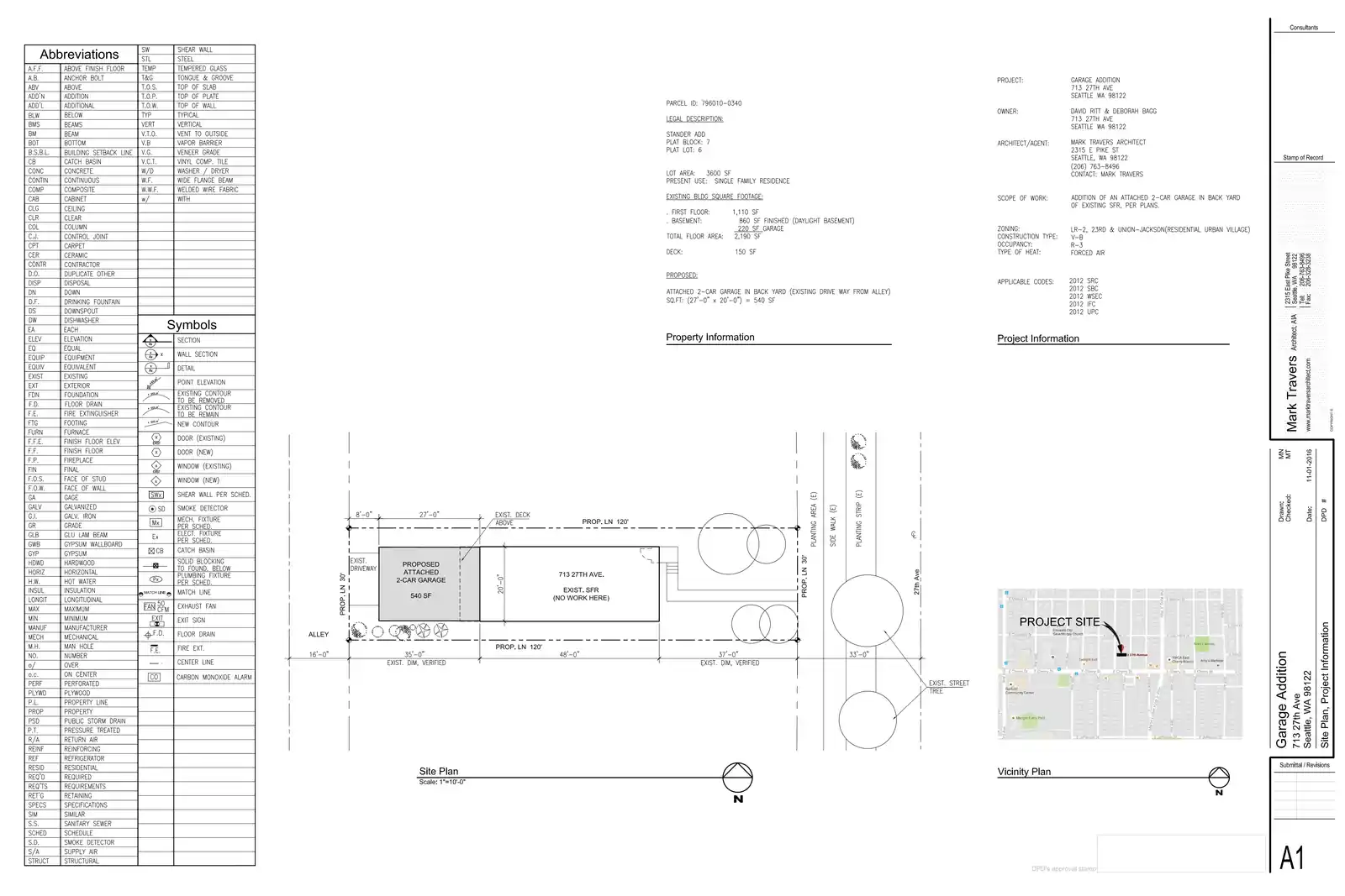 Site plan for 713 27th Ave
