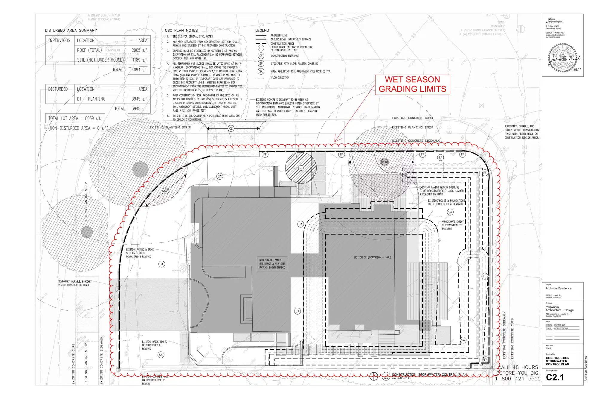 Site plan for 3909 E Howell St
