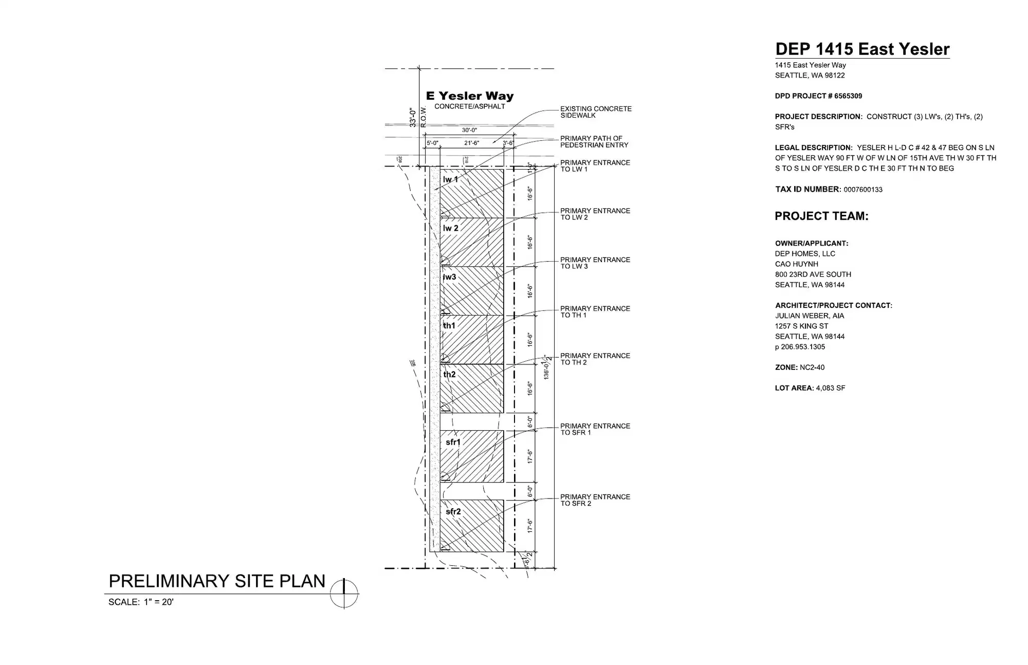 Site plan for 1415 E Yesler Way