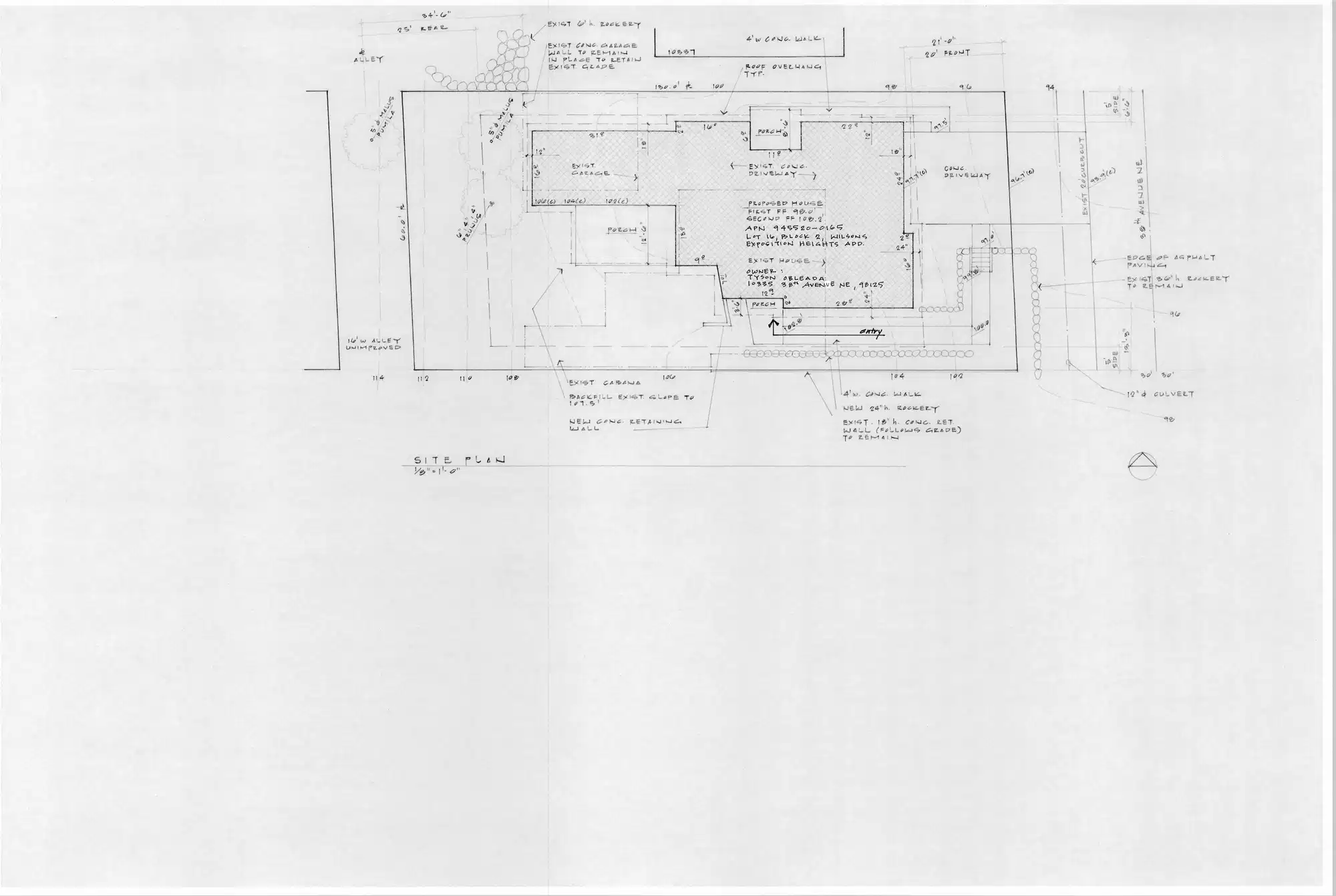 Site plan for 10335 38th Ave NE