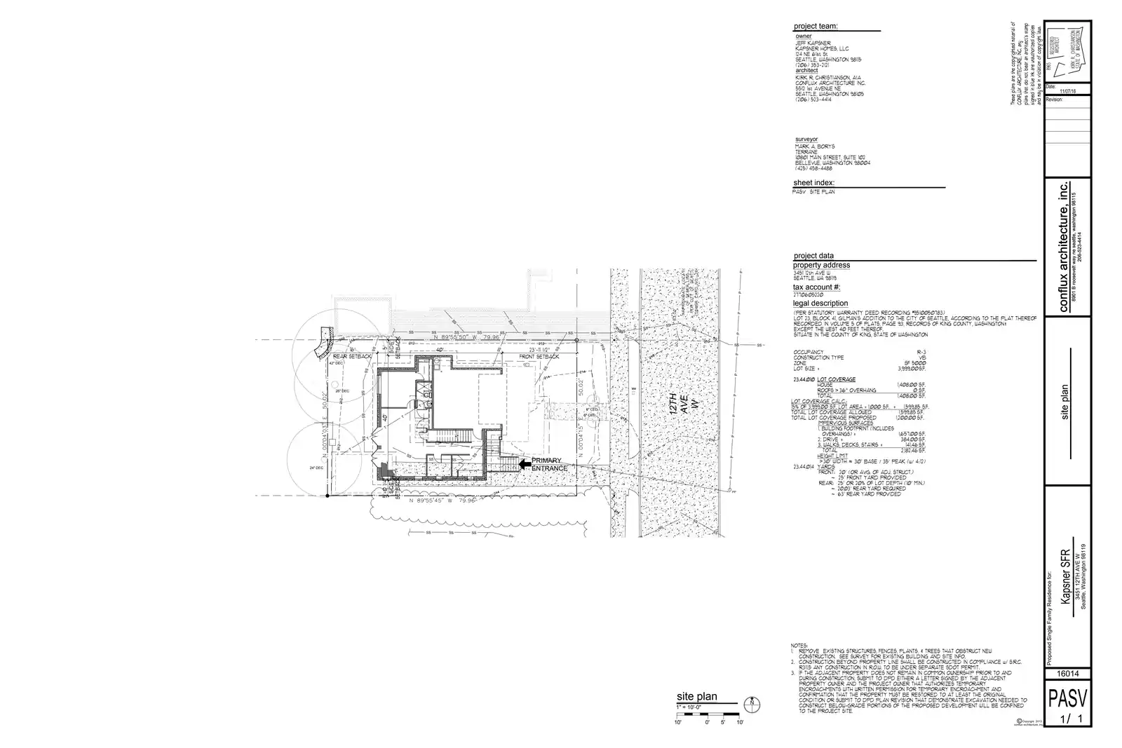 Site plan for 3451 12th Ave W