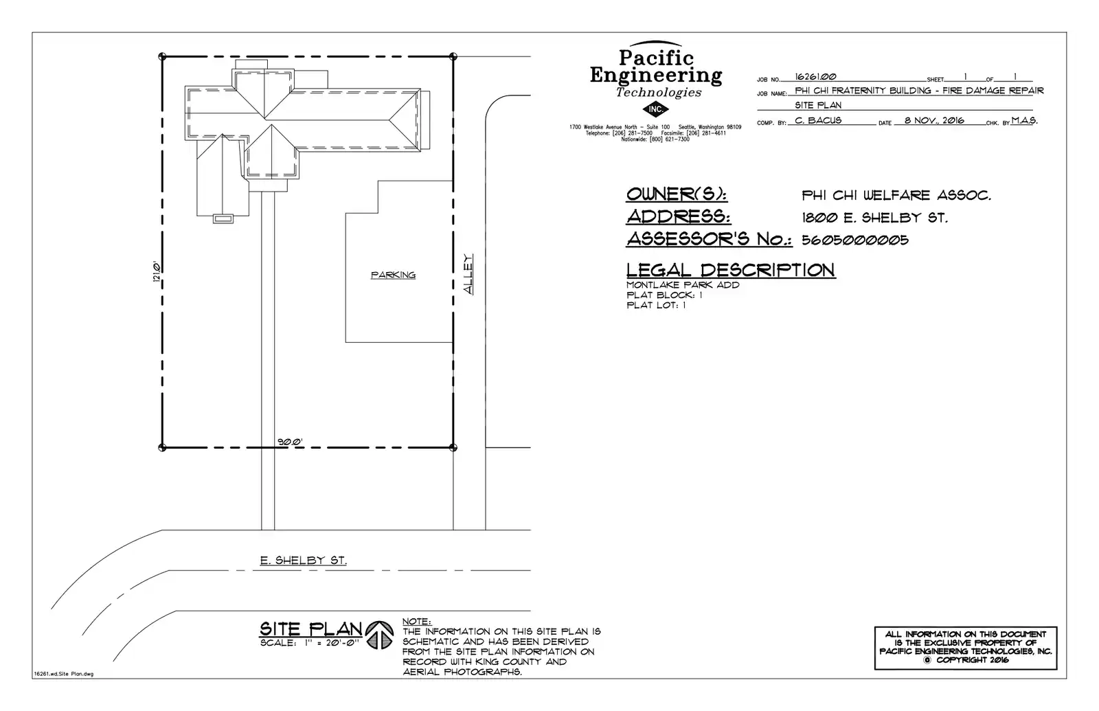 Site plan for 1800 E Shelby St