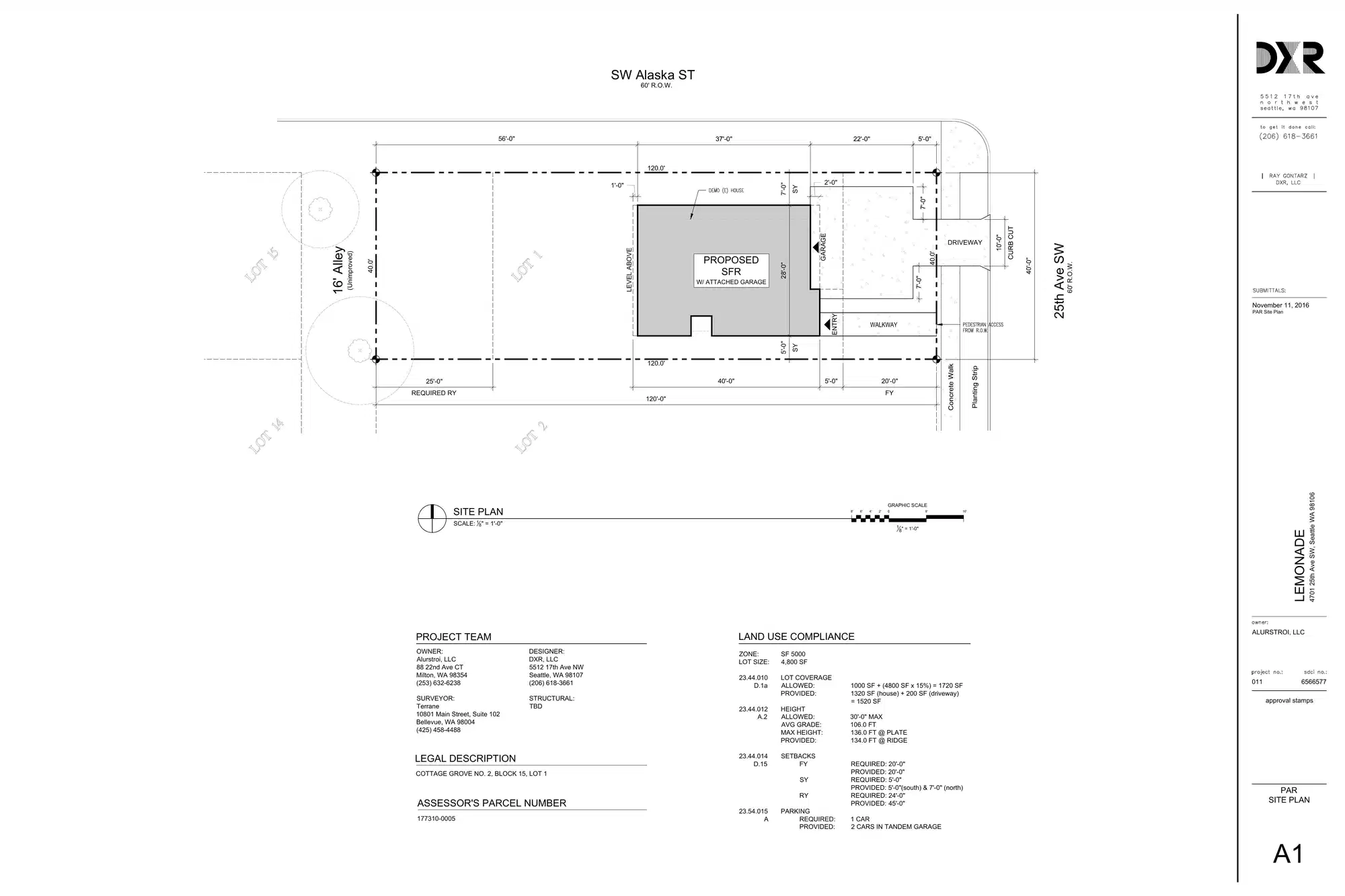 Site plan for 4701 25th Ave SW