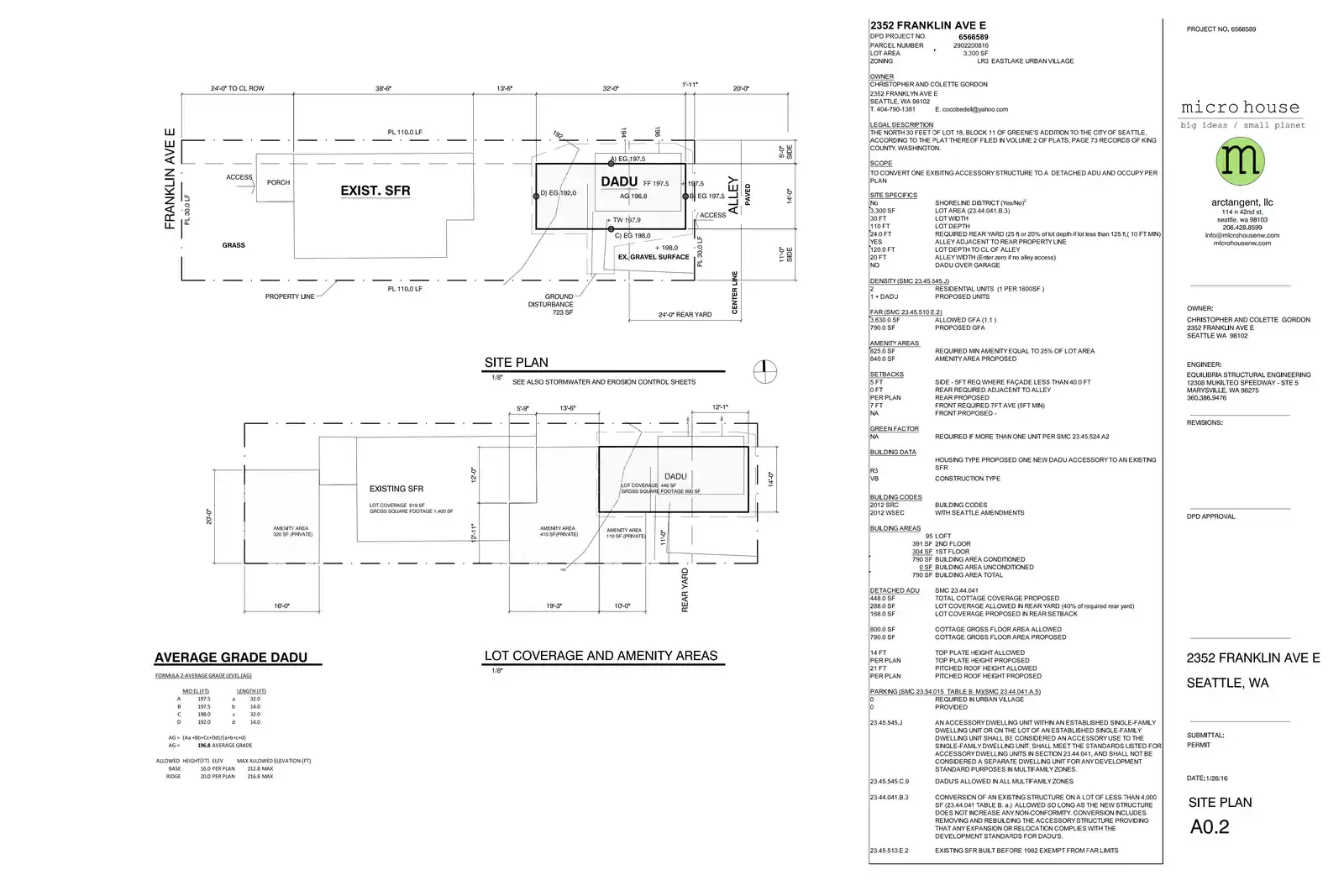 Site plan for 2352 Franklin Ave E